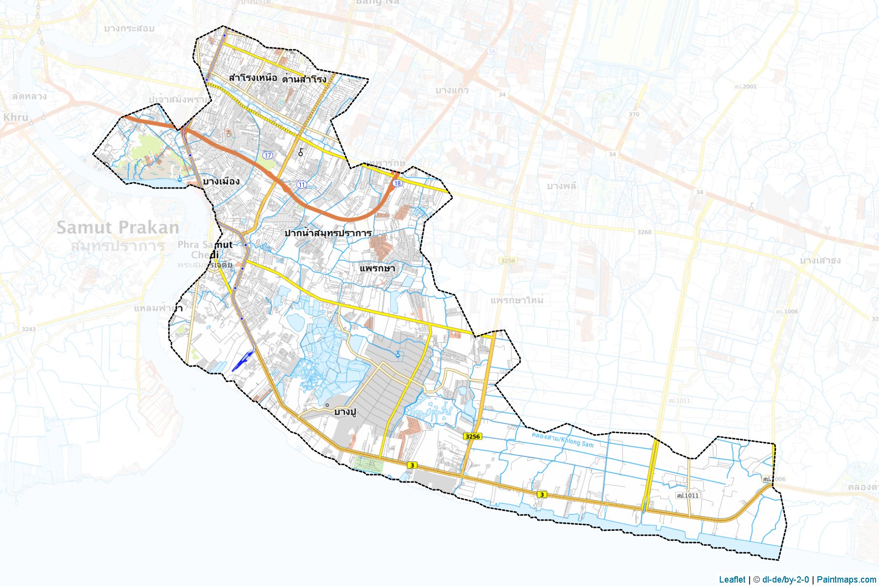 Muestras de recorte de mapas Samut Prakan (Samut Prakan)-1