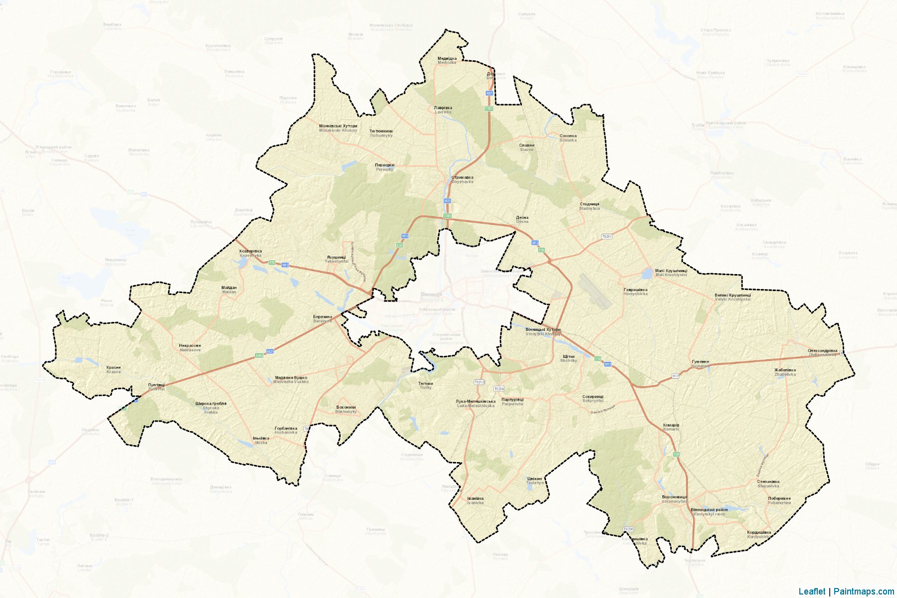 Muestras de recorte de mapas Vinnytskyi (Vinnytsia)-2