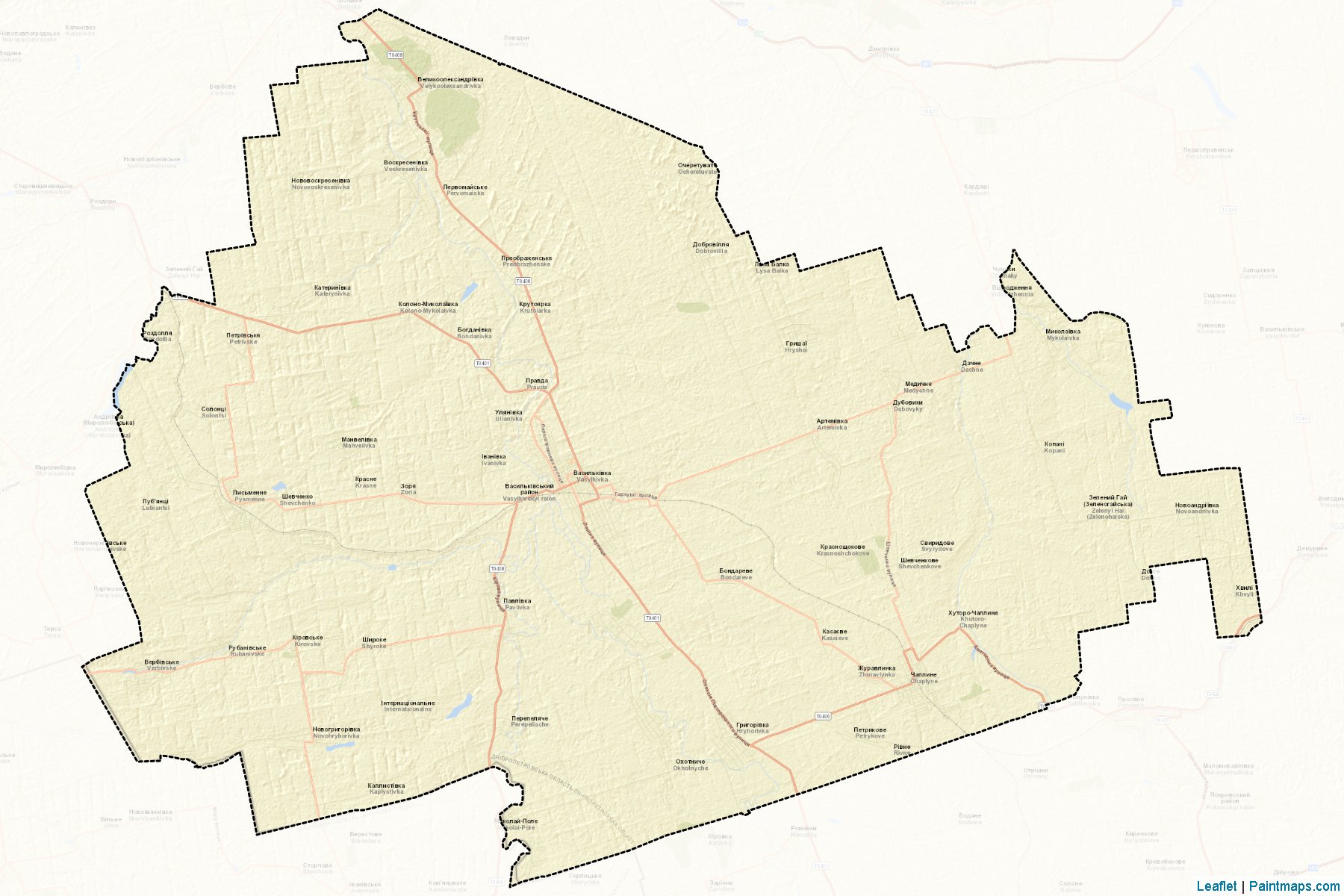 Muestras de recorte de mapas Vasylkivskyi (Dnipropetrovs'k)-2