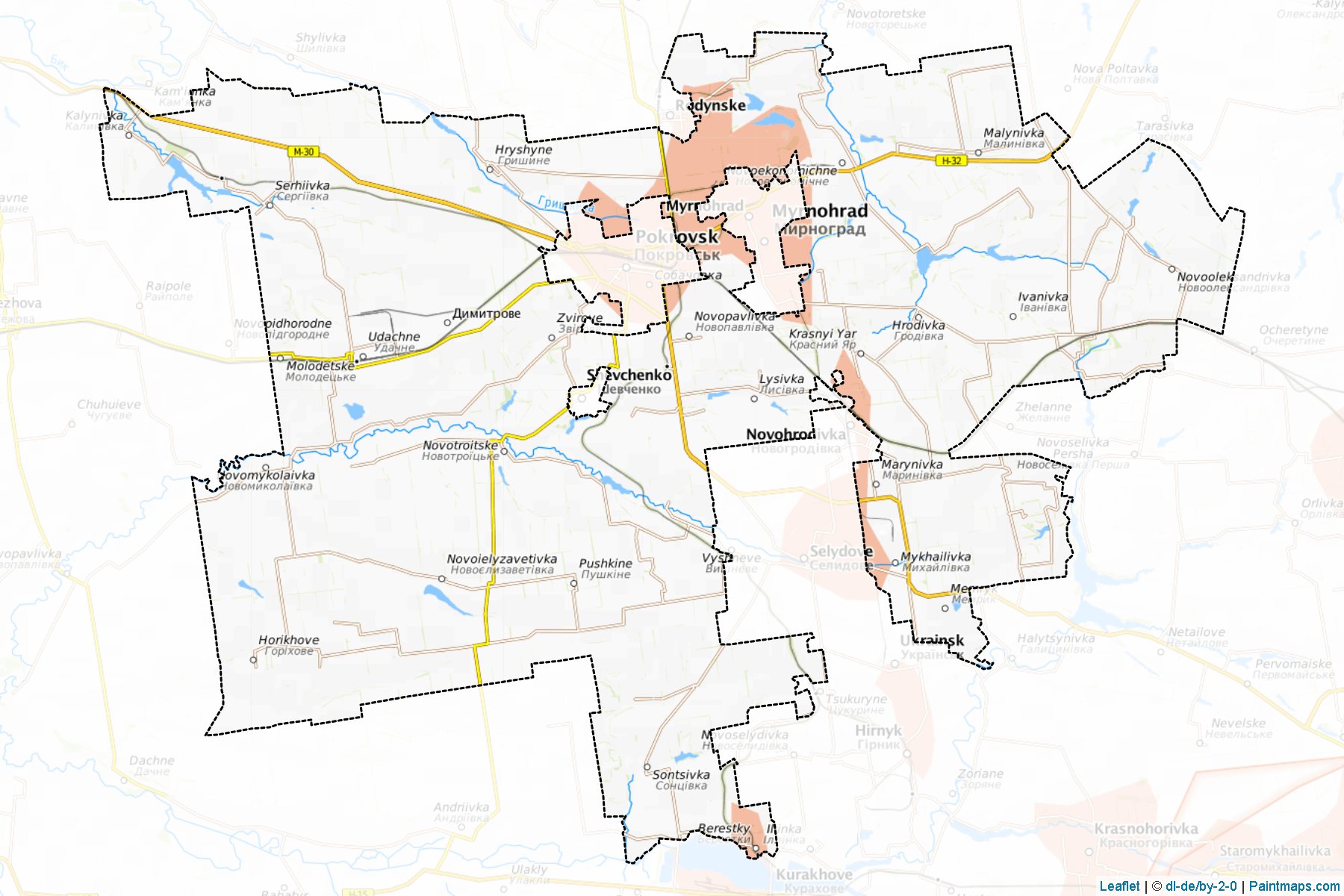 Muestras de recorte de mapas Krasnoarmiiskyi (Donetsk)-1