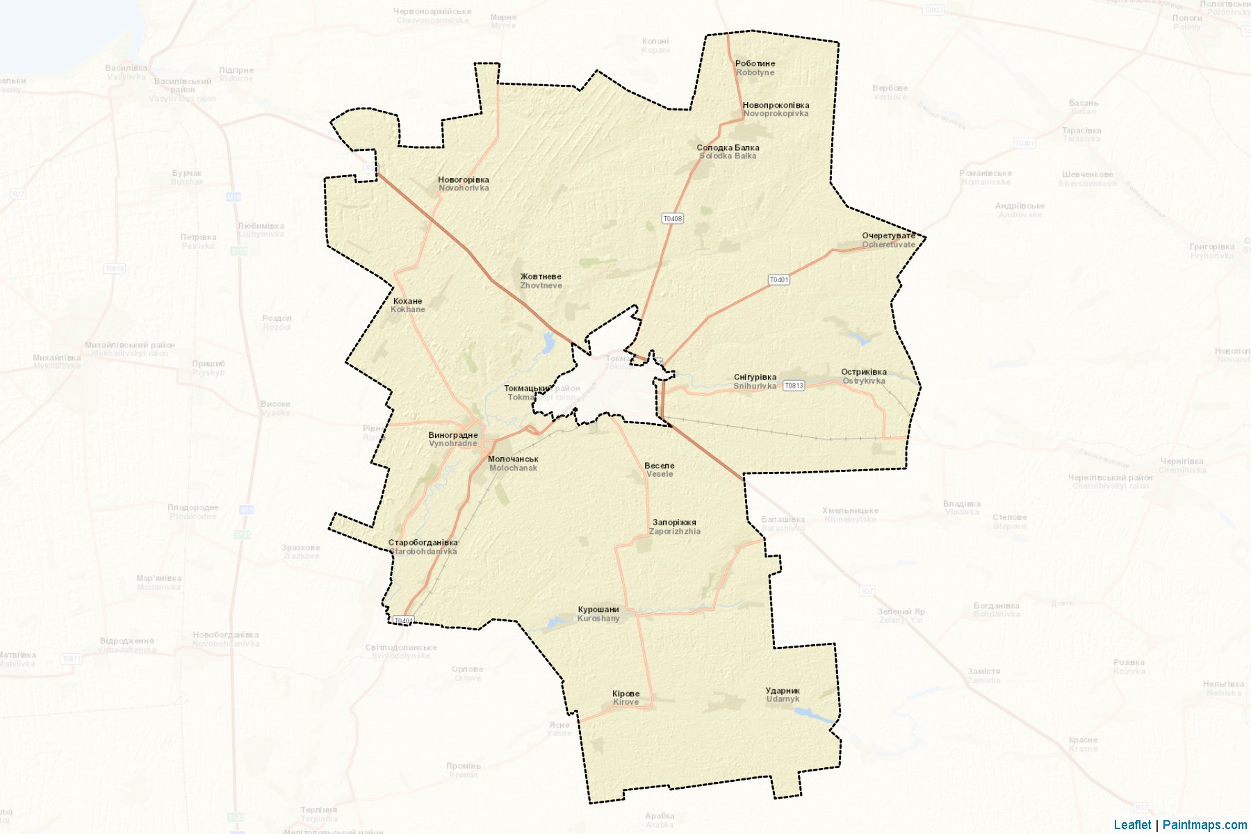 Muestras de recorte de mapas Tokmatskyi (Zaporizhia)-2