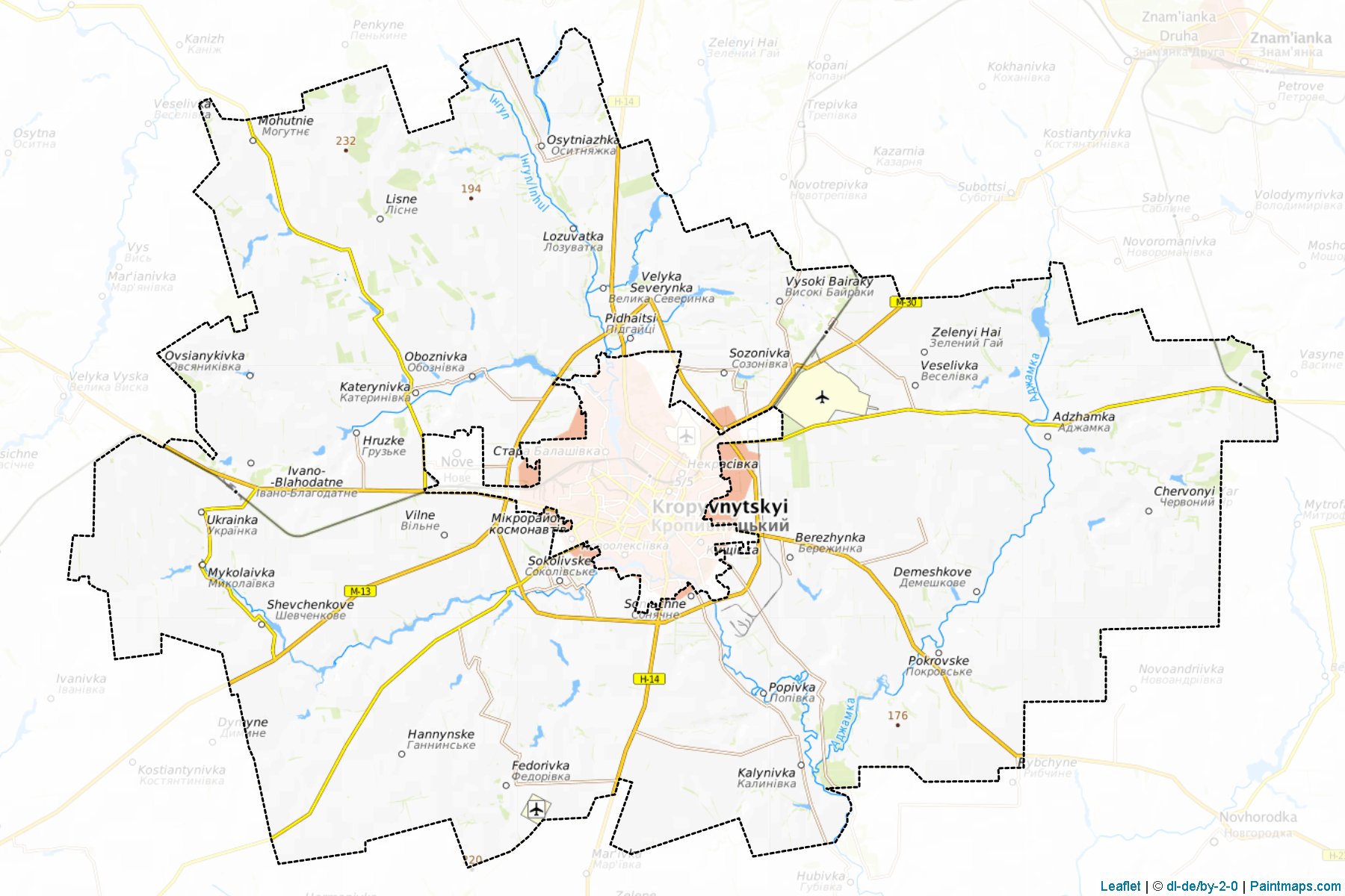 Muestras de recorte de mapas Kirovohradskyi (Kirovohrad)-1