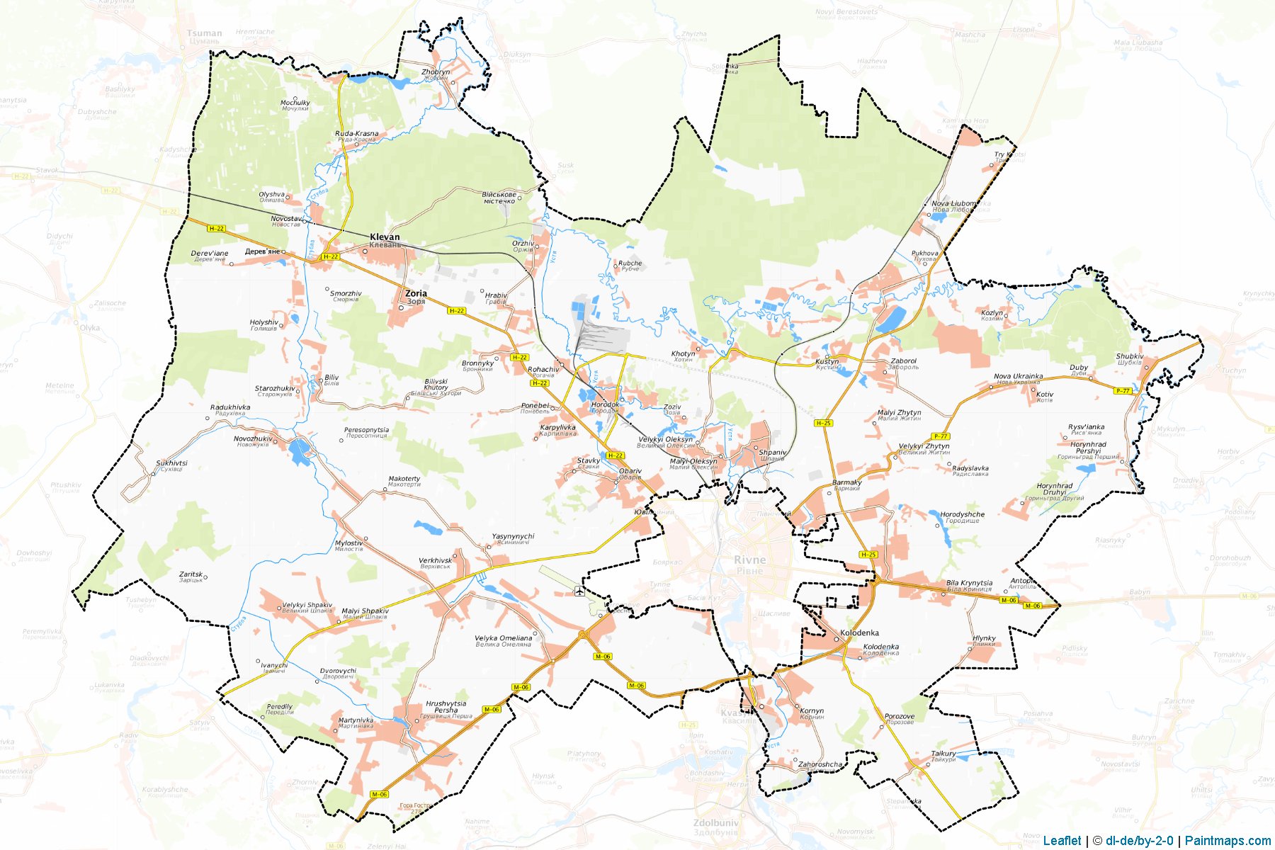 Muestras de recorte de mapas Rivnenskyi (Rivne)-1