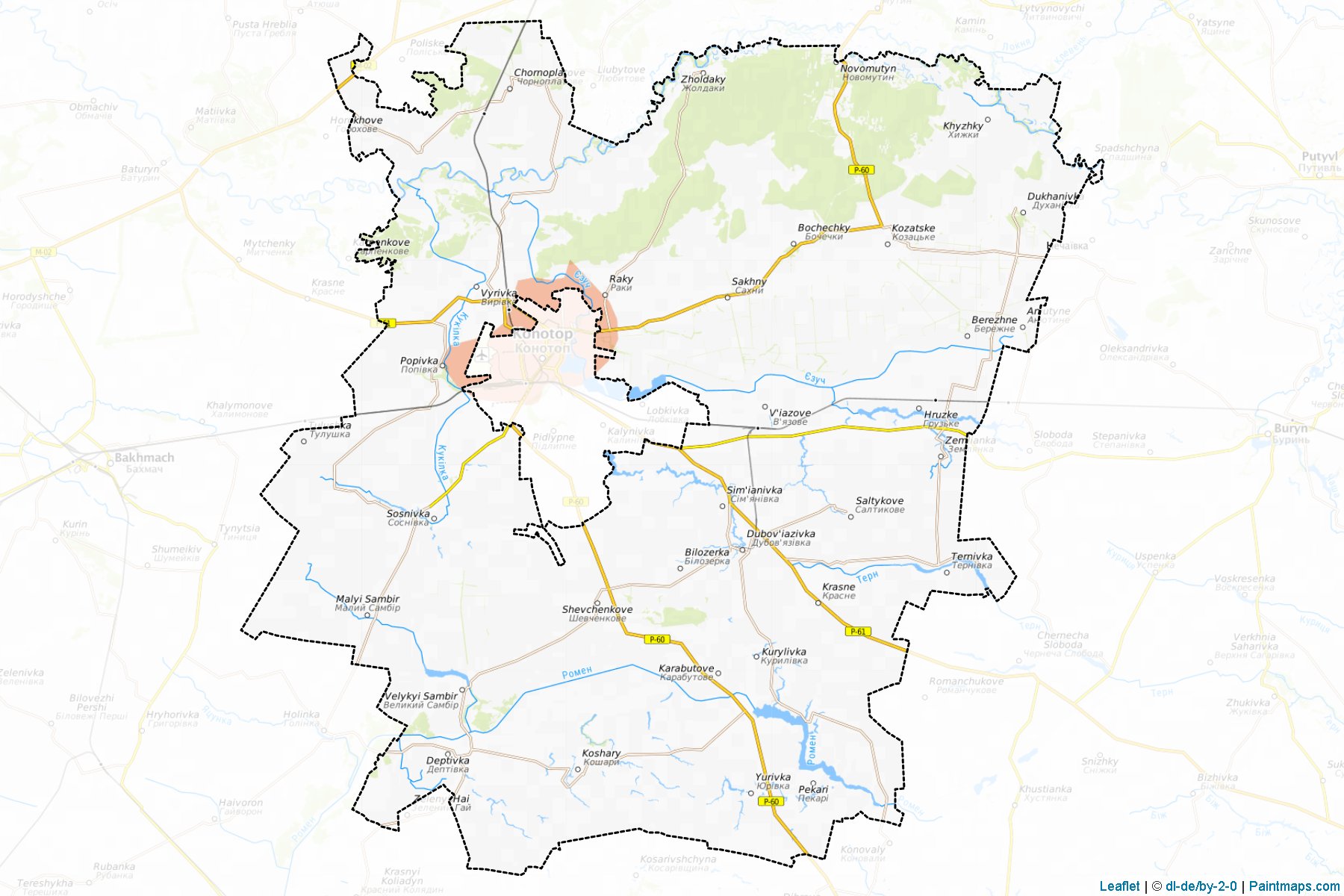 Muestras de recorte de mapas Konotopskyi (Sumy)-1