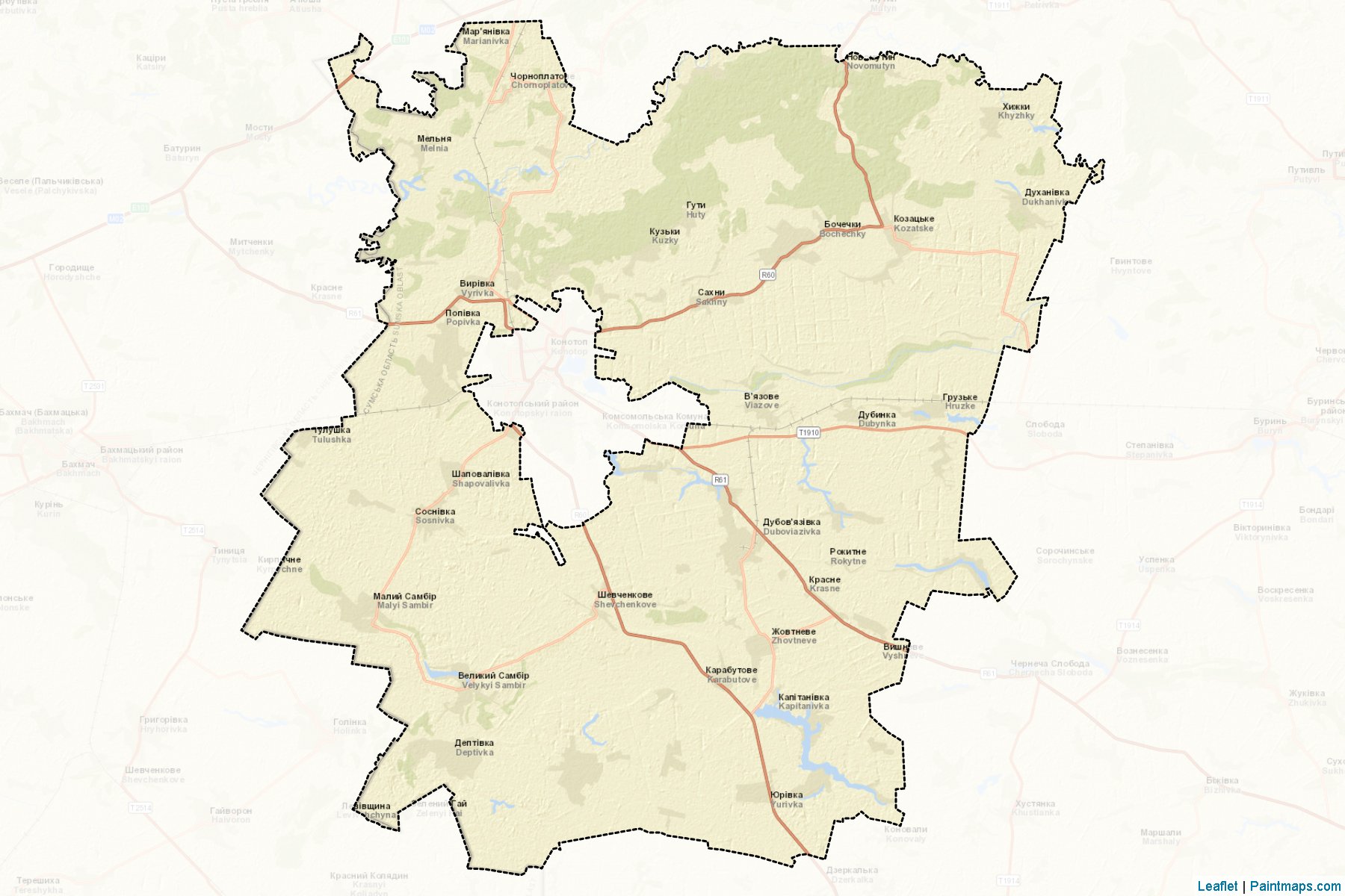 Muestras de recorte de mapas Konotopskyi (Sumy)-2