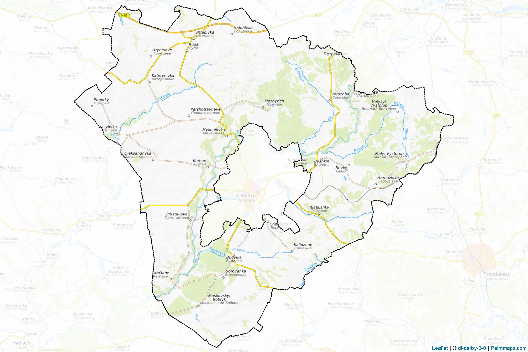 Muestras de recorte de mapas Lebedynskyi (Sumy)-1