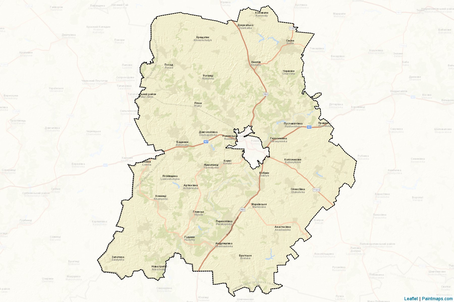 Muestras de recorte de mapas Romenskyi (Sumy)-2