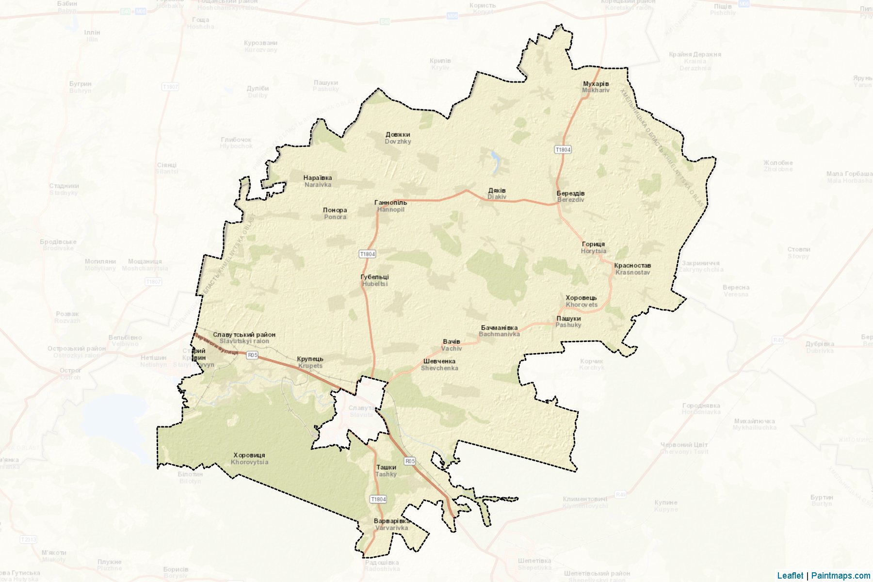 Muestras de recorte de mapas Slavutskyi (Khmelnytskyi)-2