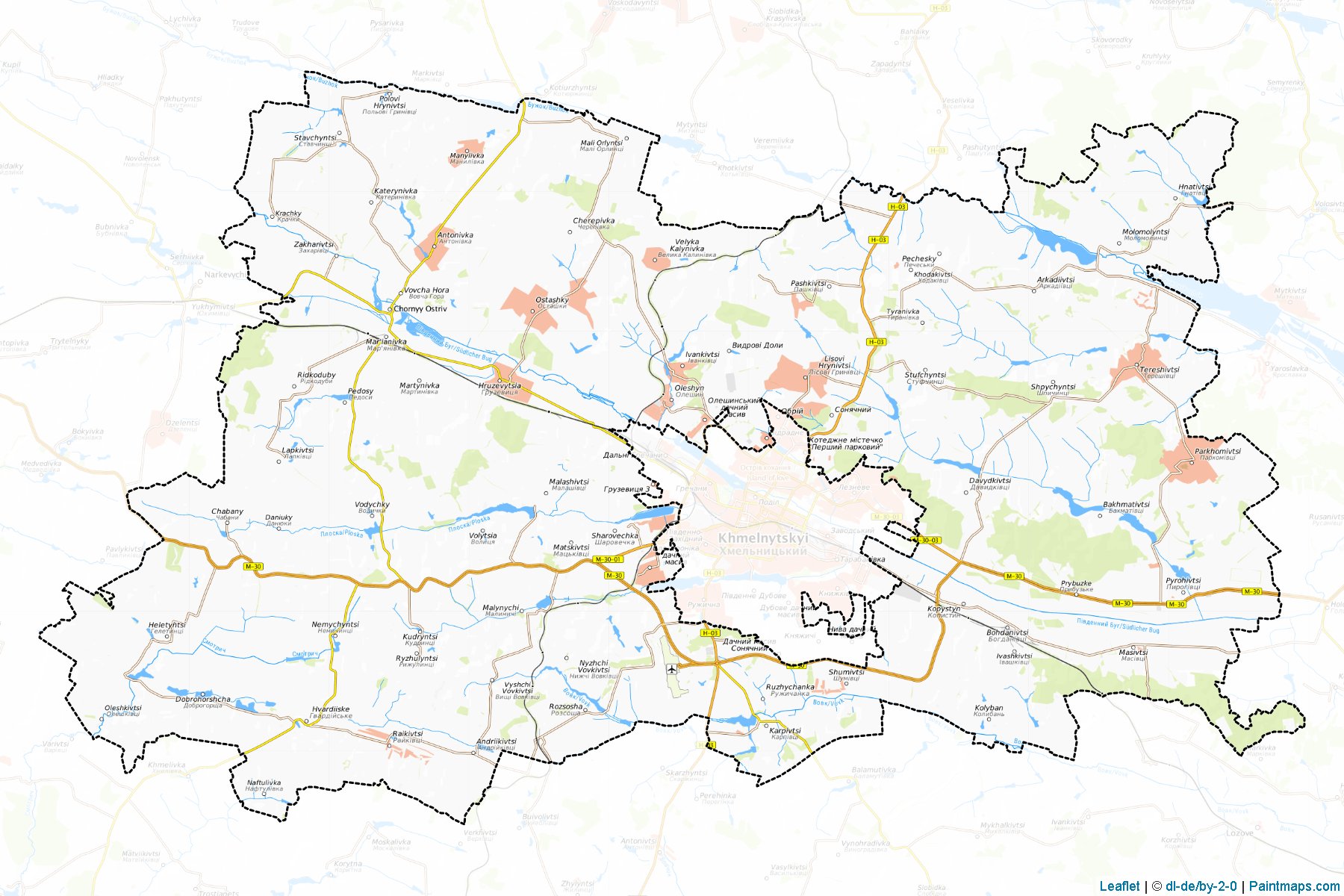 Muestras de recorte de mapas Khmelnytskyi (Khmelnytskyi)-1