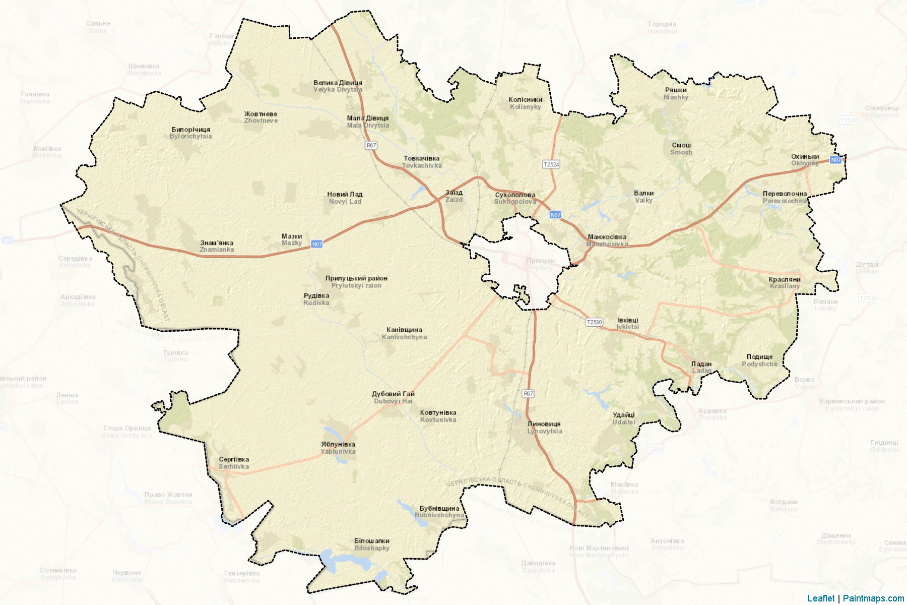 Muestras de recorte de mapas Prylutskyi (Chernihiv)-2