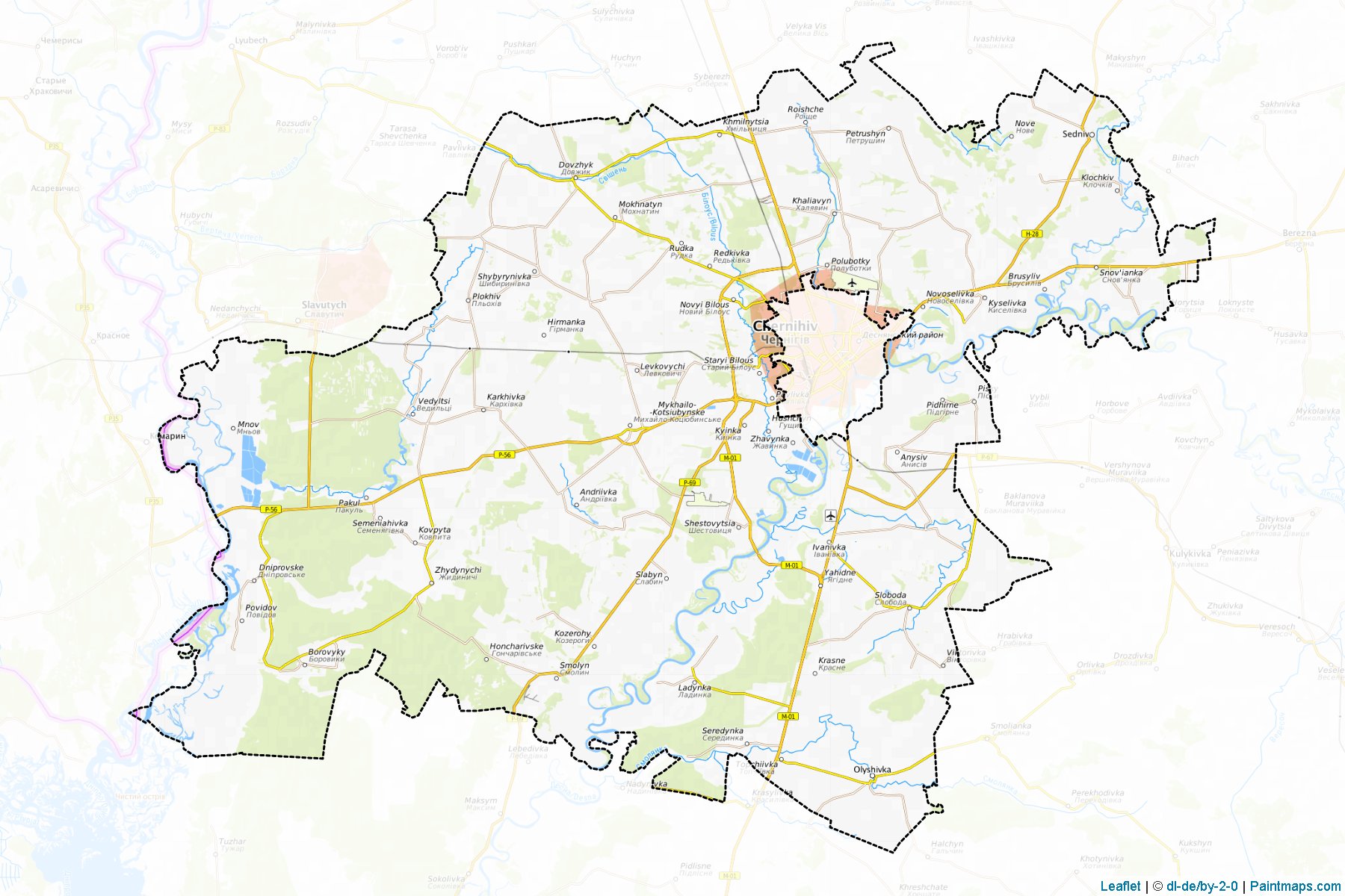 Muestras de recorte de mapas Chernihivskyi (Chernihiv)-1