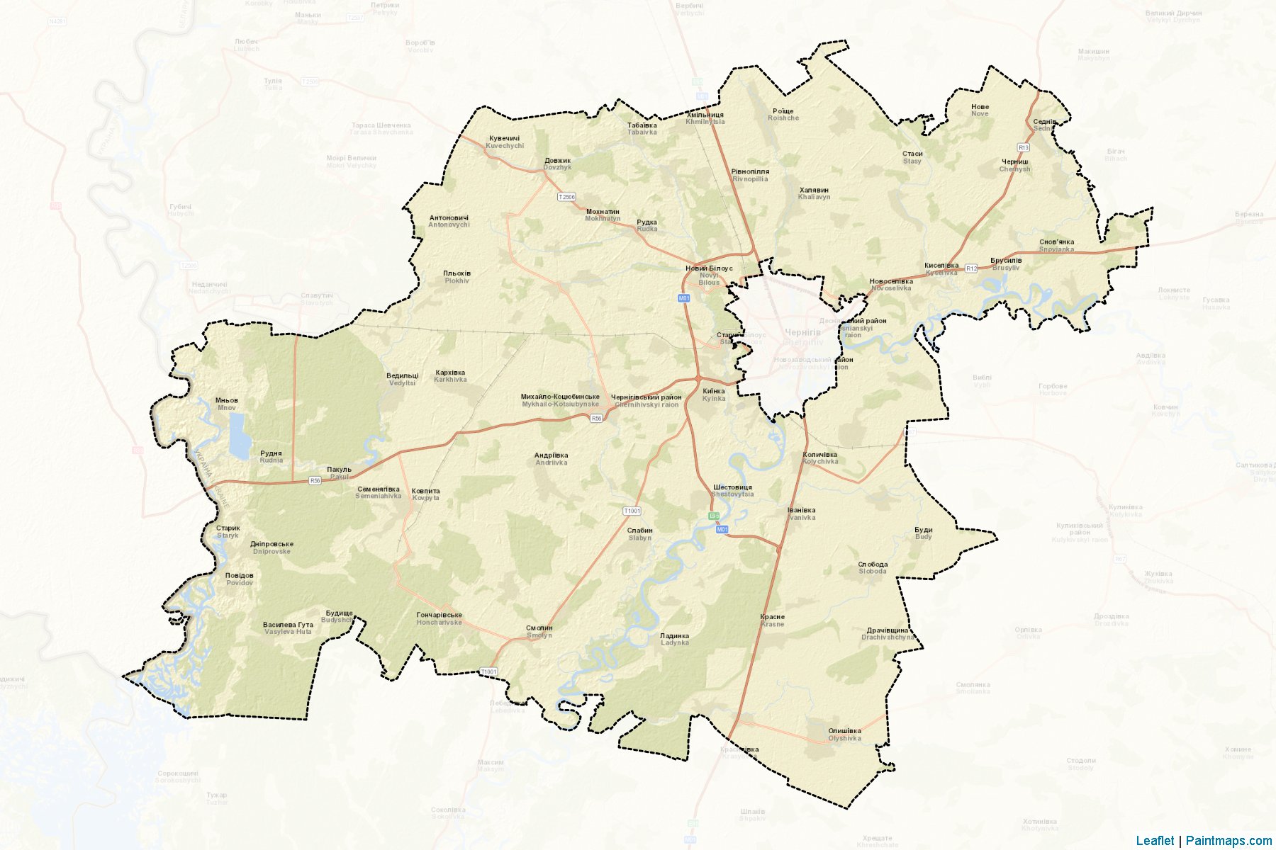 Muestras de recorte de mapas Chernihivskyi (Chernihiv)-2