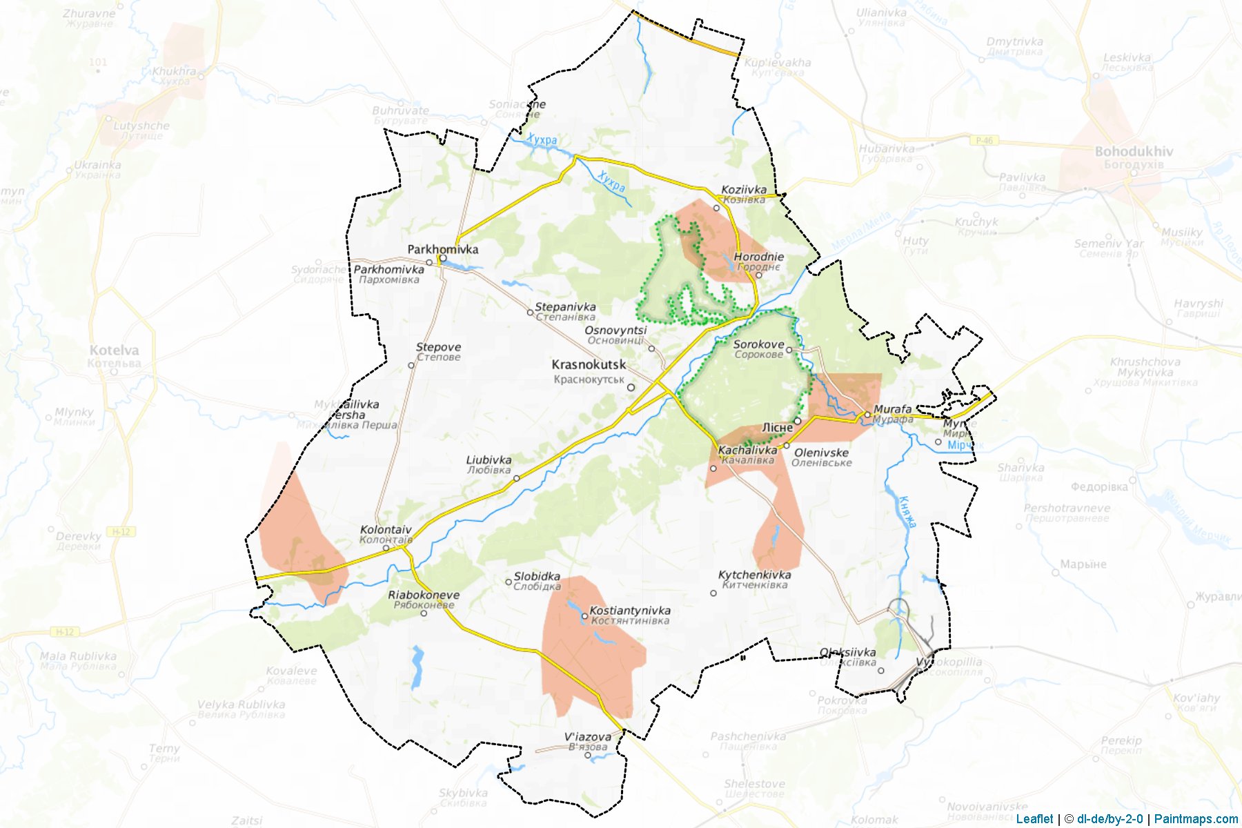 Muestras de recorte de mapas Krasnokutskyi (Kharkiv)-1