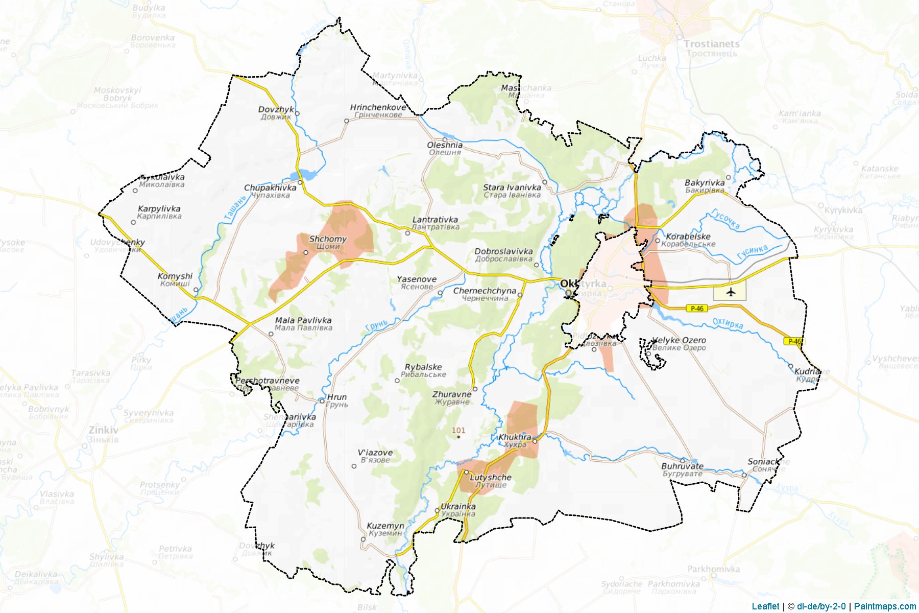 Muestras de recorte de mapas Okhtyrskyi (Sumy)-1