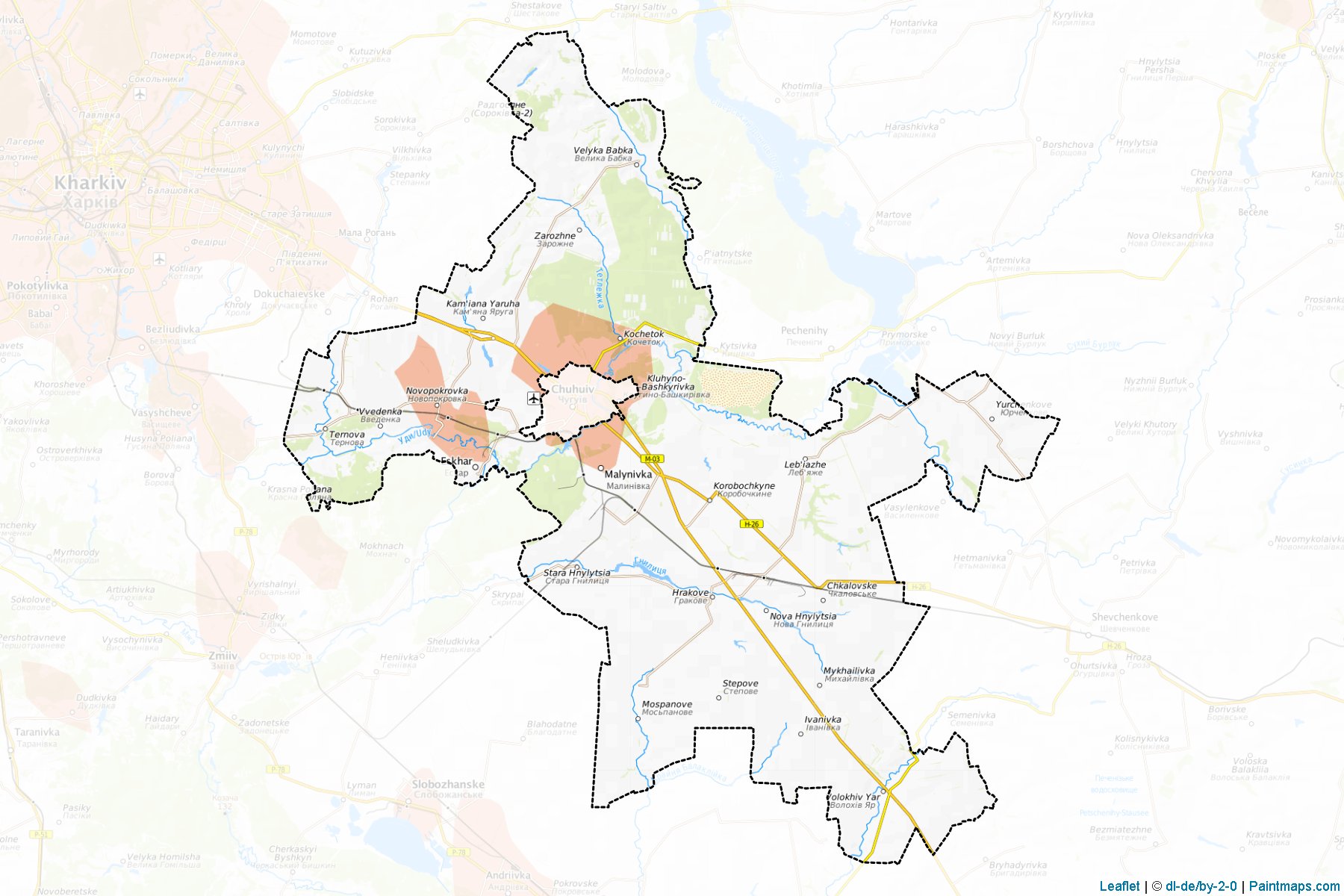 Muestras de recorte de mapas Chuhuivskyi (Kharkiv)-1