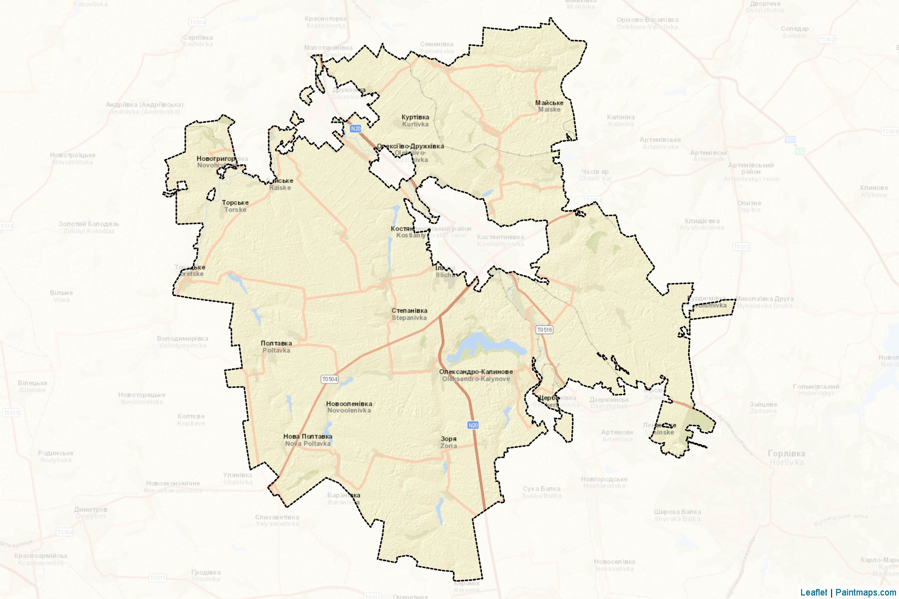 Kostiantynivs'kyi (Donetsk) Map Cropping Samples-2