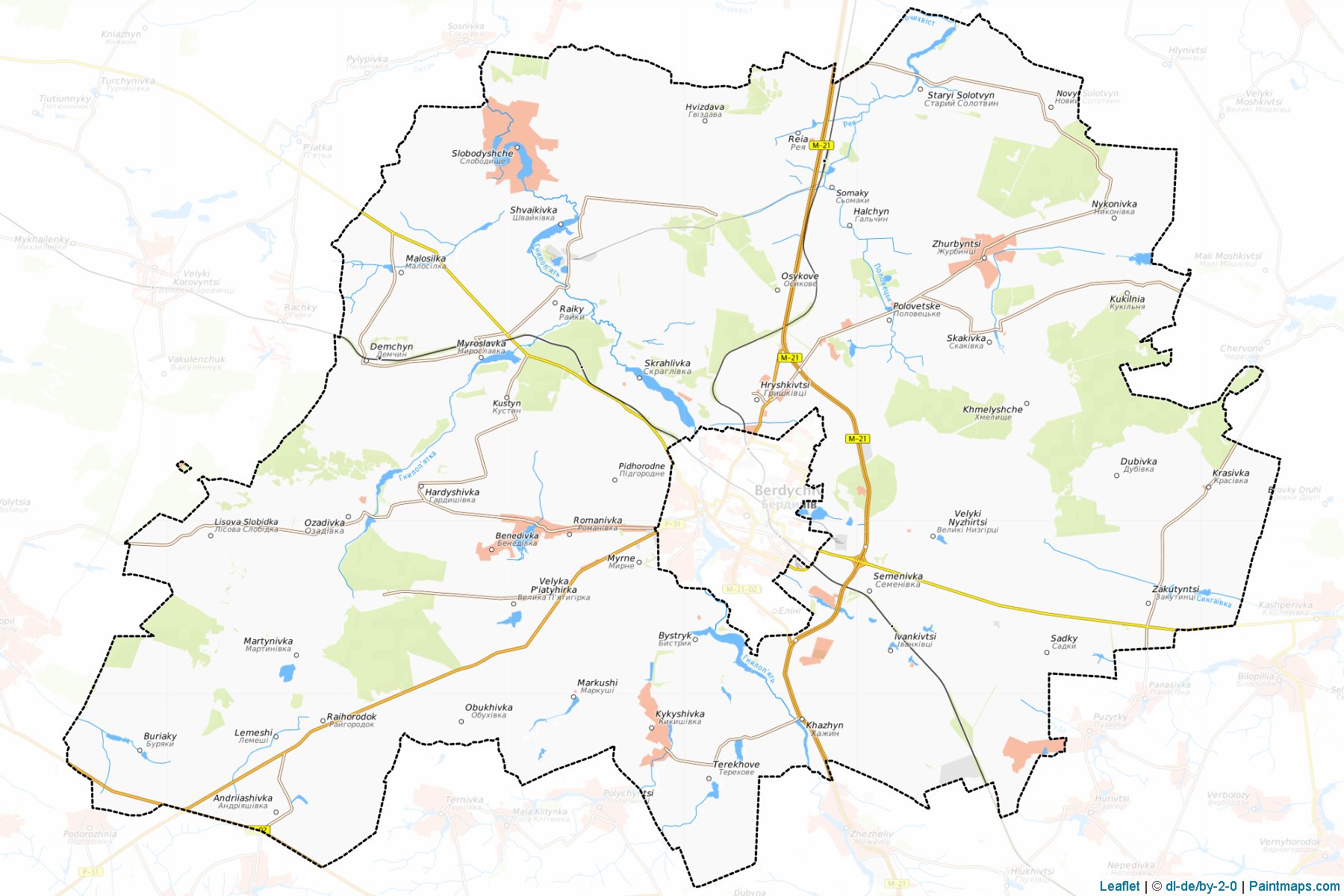 Berdychivs'kyi (Zhytomyr) Map Cropping Samples-1