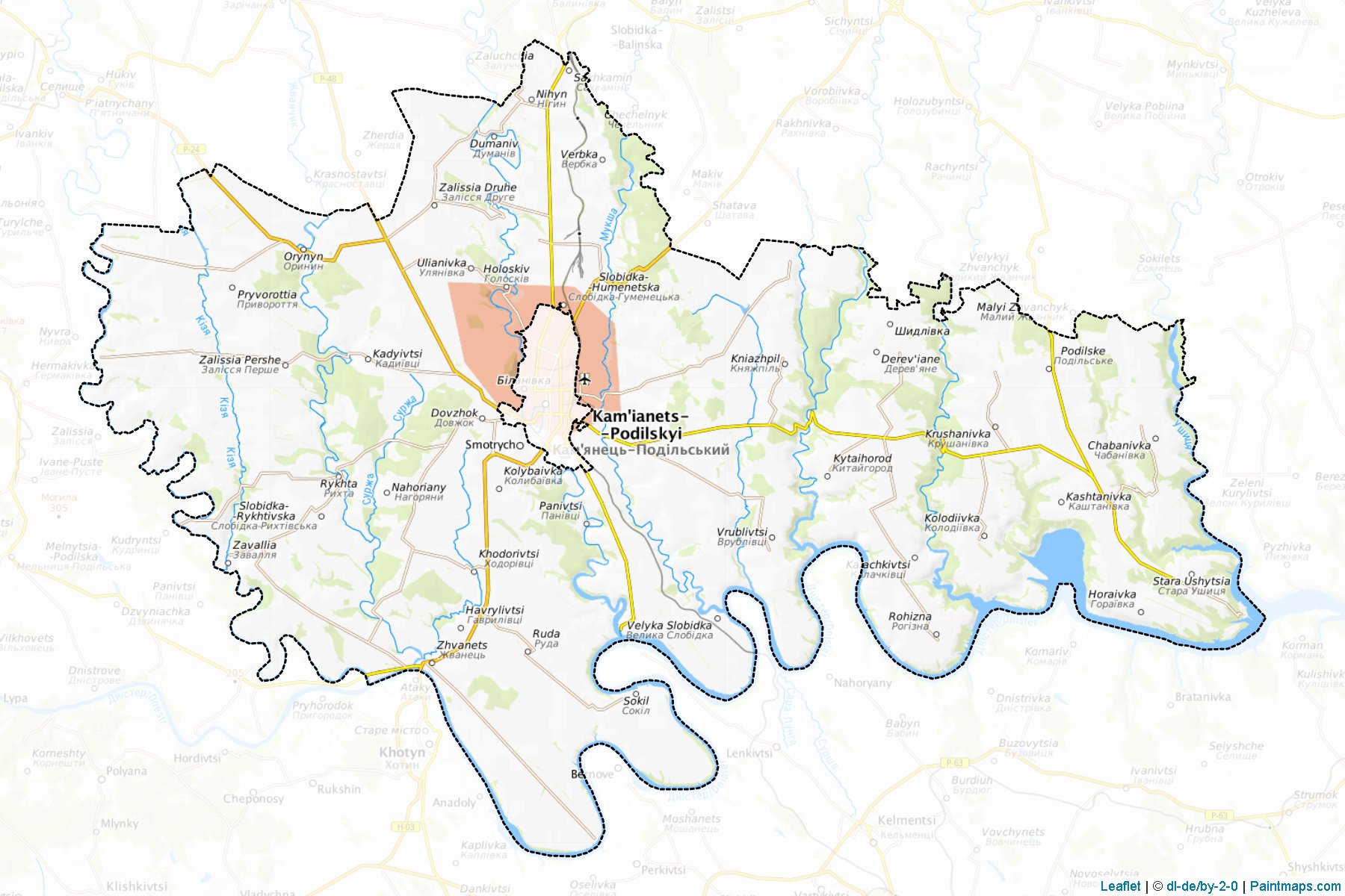 Muestras de recorte de mapas Kamianets-Podilskyi (Khmelnytskyi)-1