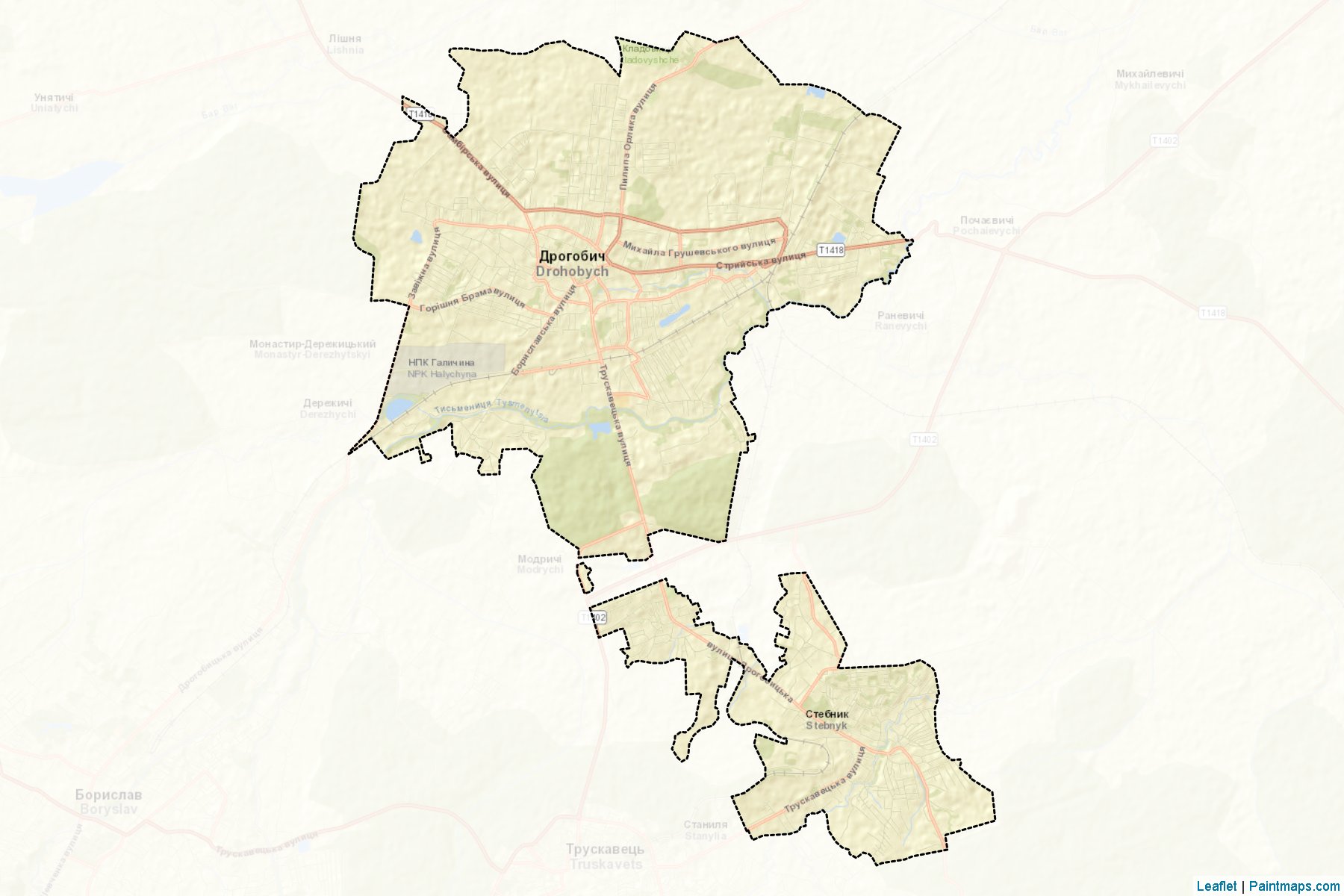 Muestras de recorte de mapas Drohobytska (Lviv)-2