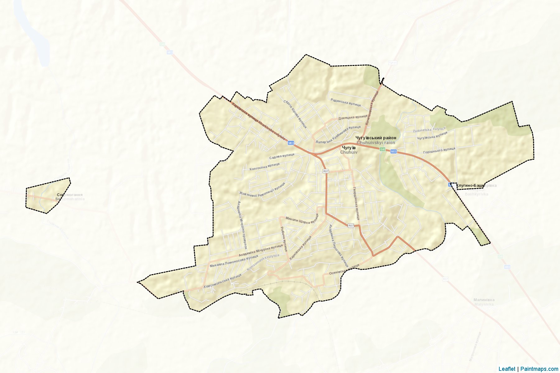 Muestras de recorte de mapas Chuhuivska (Kharkiv)-2