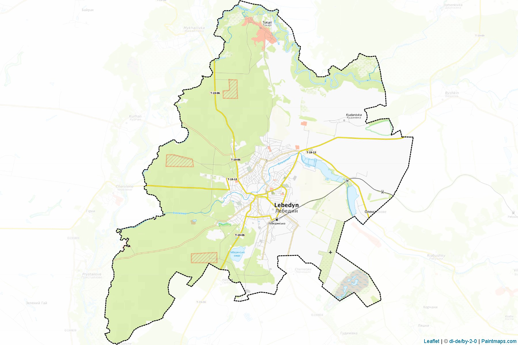 Muestras de recorte de mapas Lebedynska (Sumy)-1