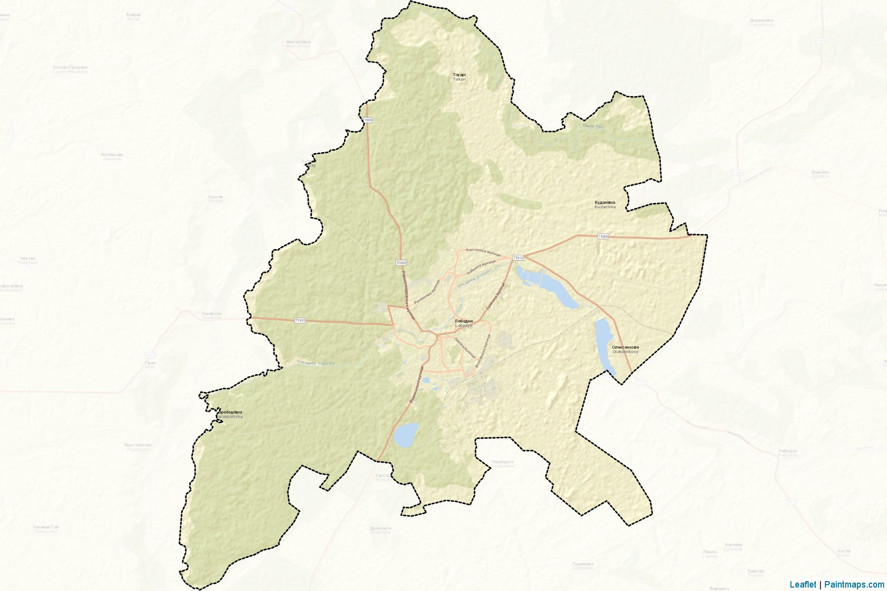 Muestras de recorte de mapas Lebedynska (Sumy)-2