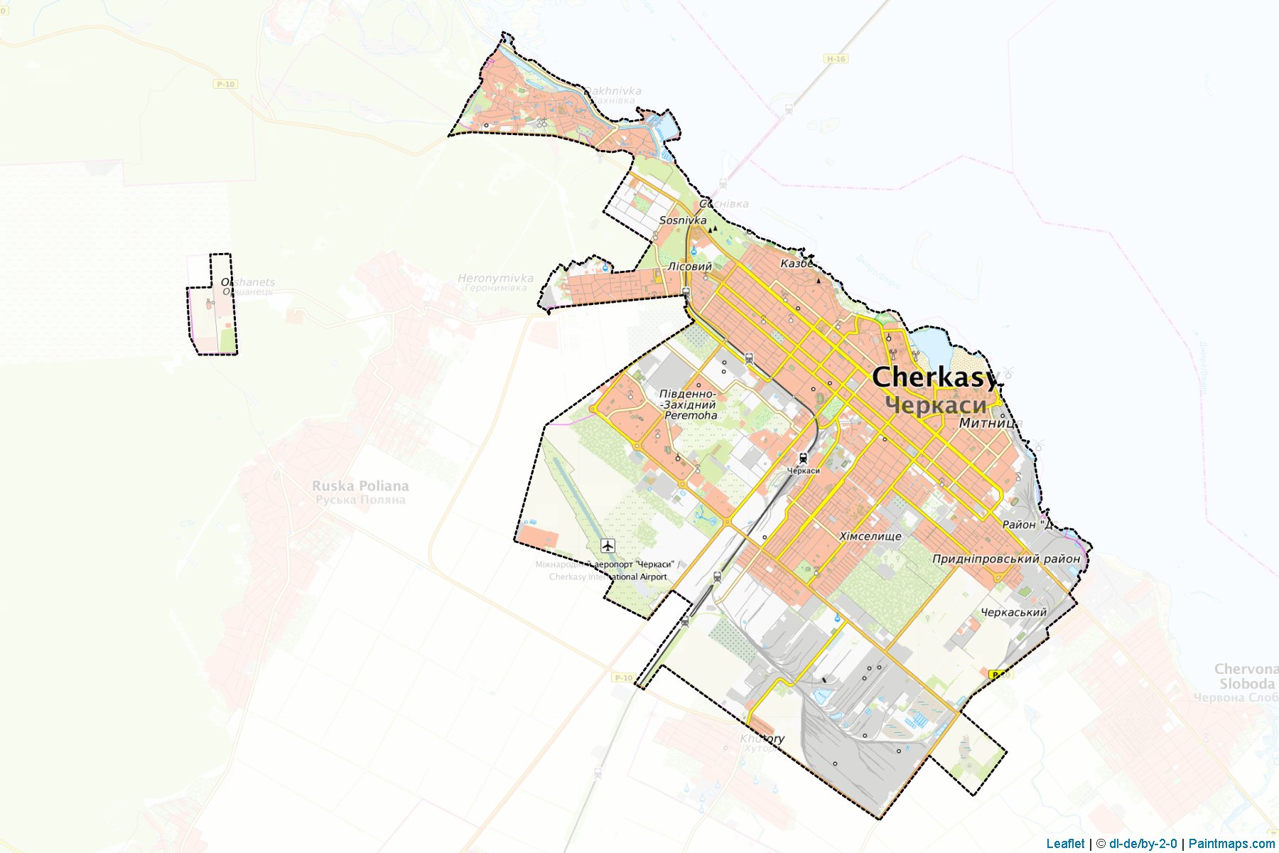 Muestras de recorte de mapas Cherkaska (Cherkasy)-1