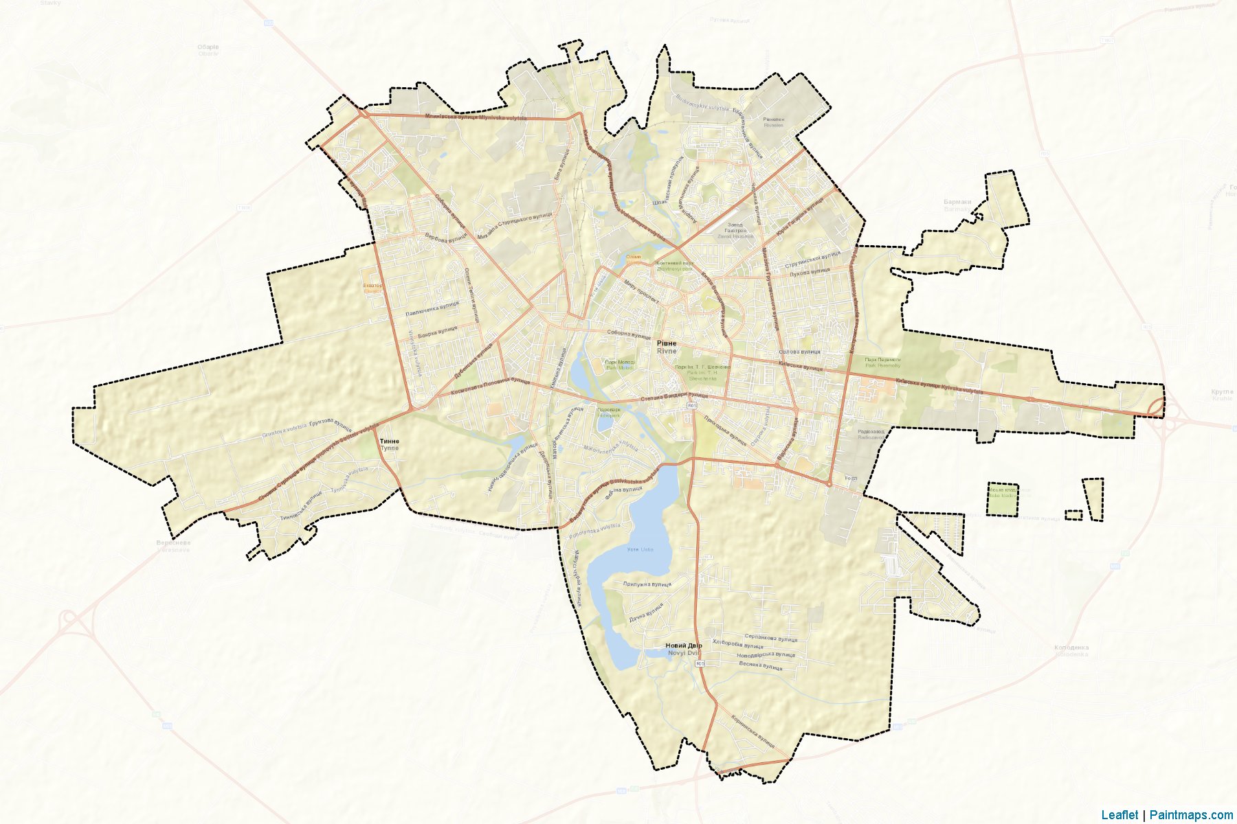 Muestras de recorte de mapas Rivnenska (Rivne)-2