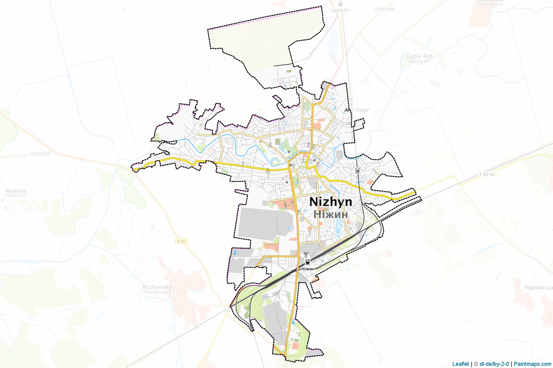 Muestras de recorte de mapas Nizhynska (Chernihiv)-1