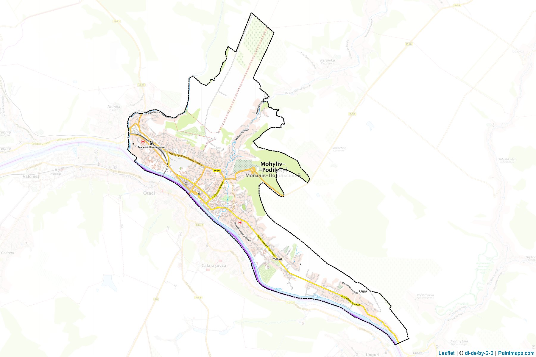 Muestras de recorte de mapas Mohyliv-Podilska (Vinnytsia)-1