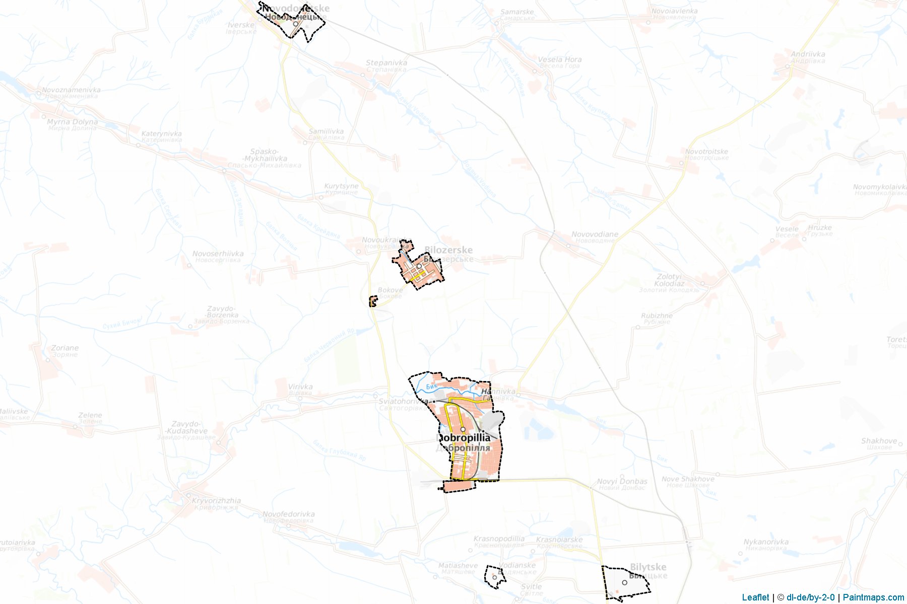 Muestras de recorte de mapas Dobropilska (Donetsk)-1