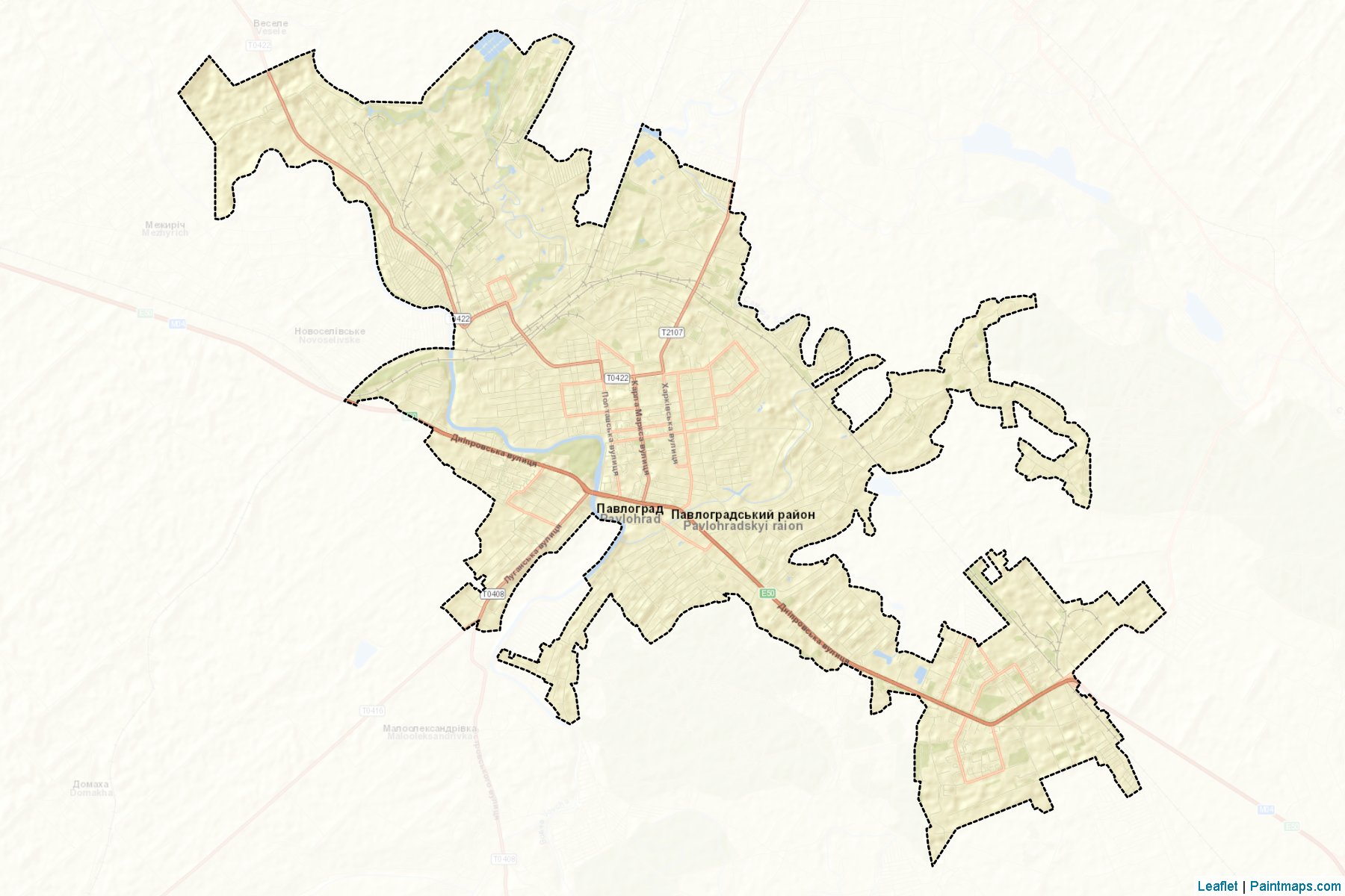 Muestras de recorte de mapas Pavlohradska (Dnipropetrovs'k)-2