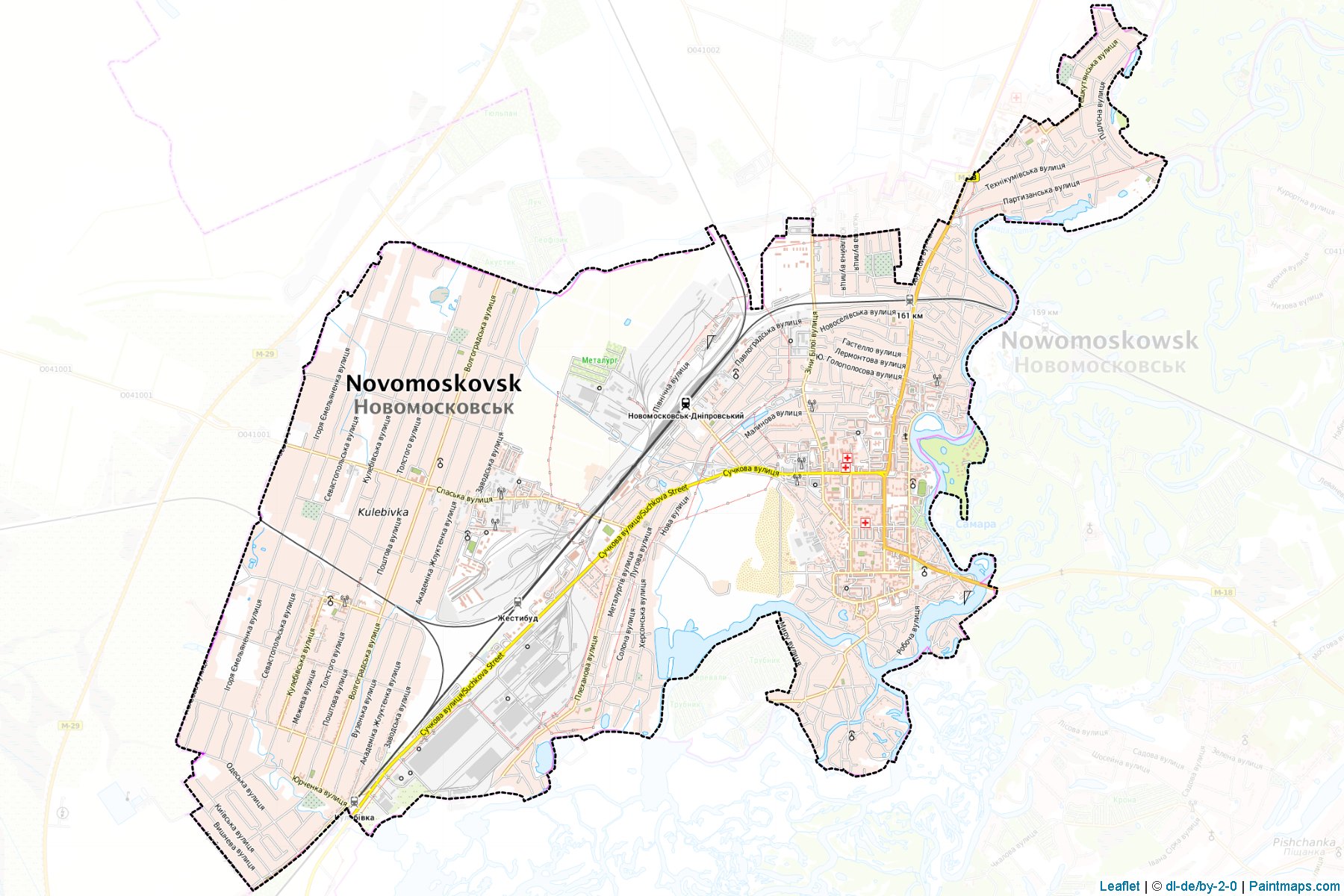 Novomoskovska (Dnipropetrovsk Oblastı) Haritası Örnekleri-1