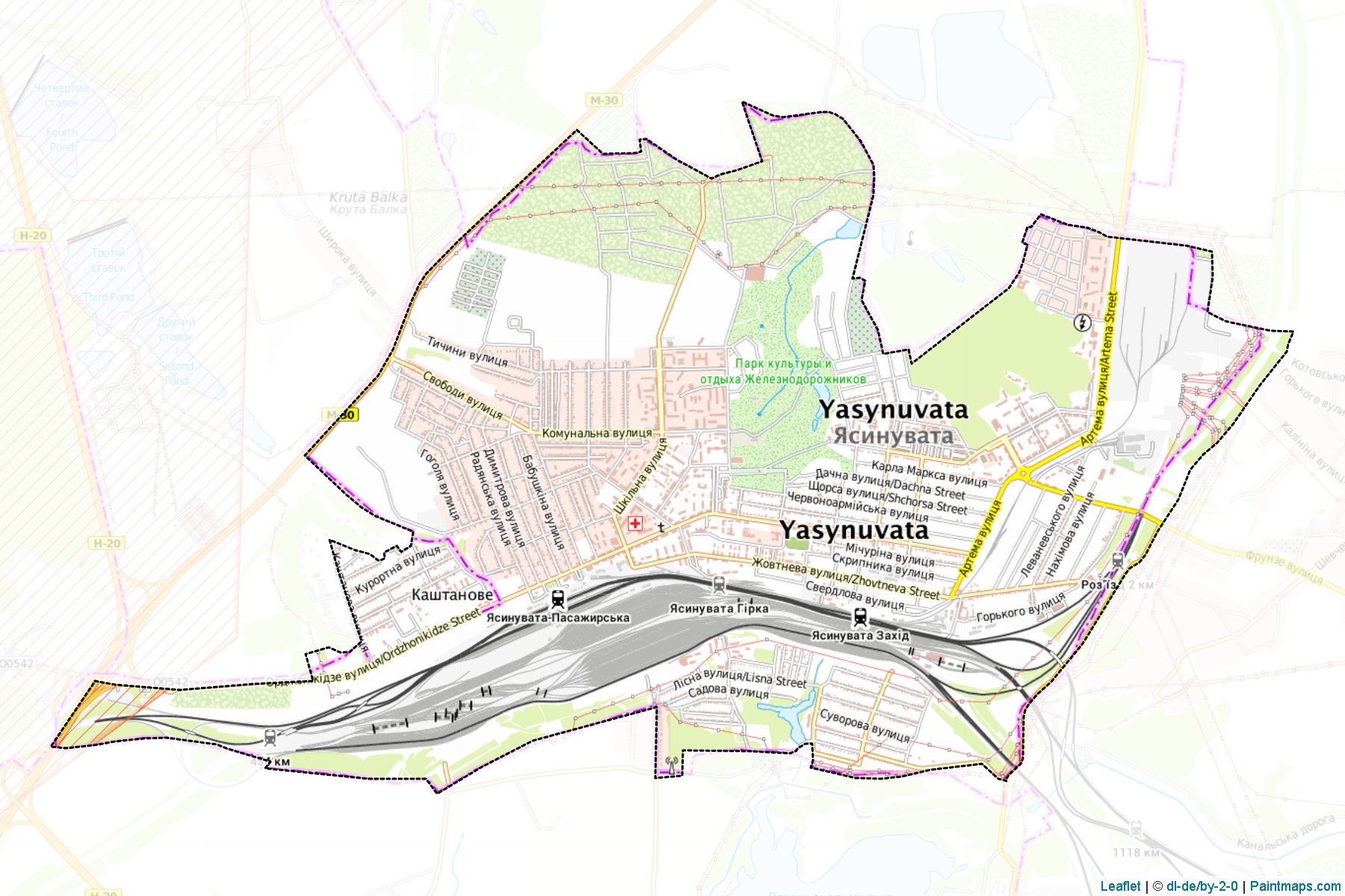 Muestras de recorte de mapas Yasynuvatska (Donetsk)-1