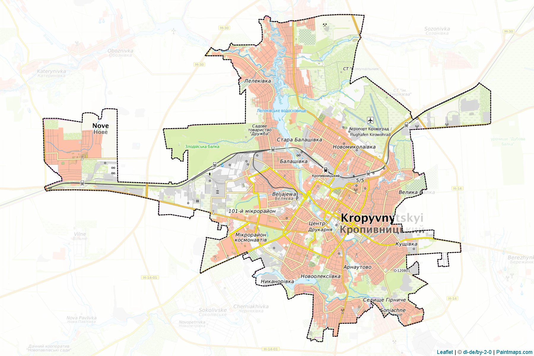 Muestras de recorte de mapas Kirovohradska (Kirovohrad)-1