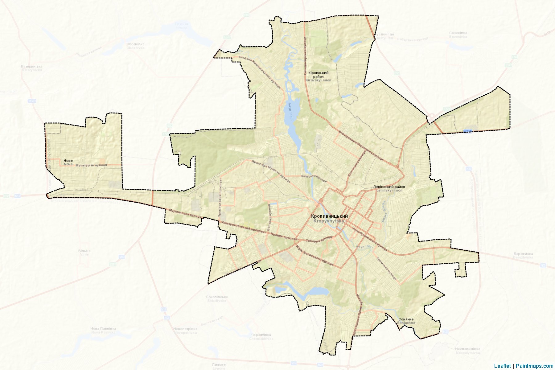 Muestras de recorte de mapas Kirovohradska (Kirovohrad)-2