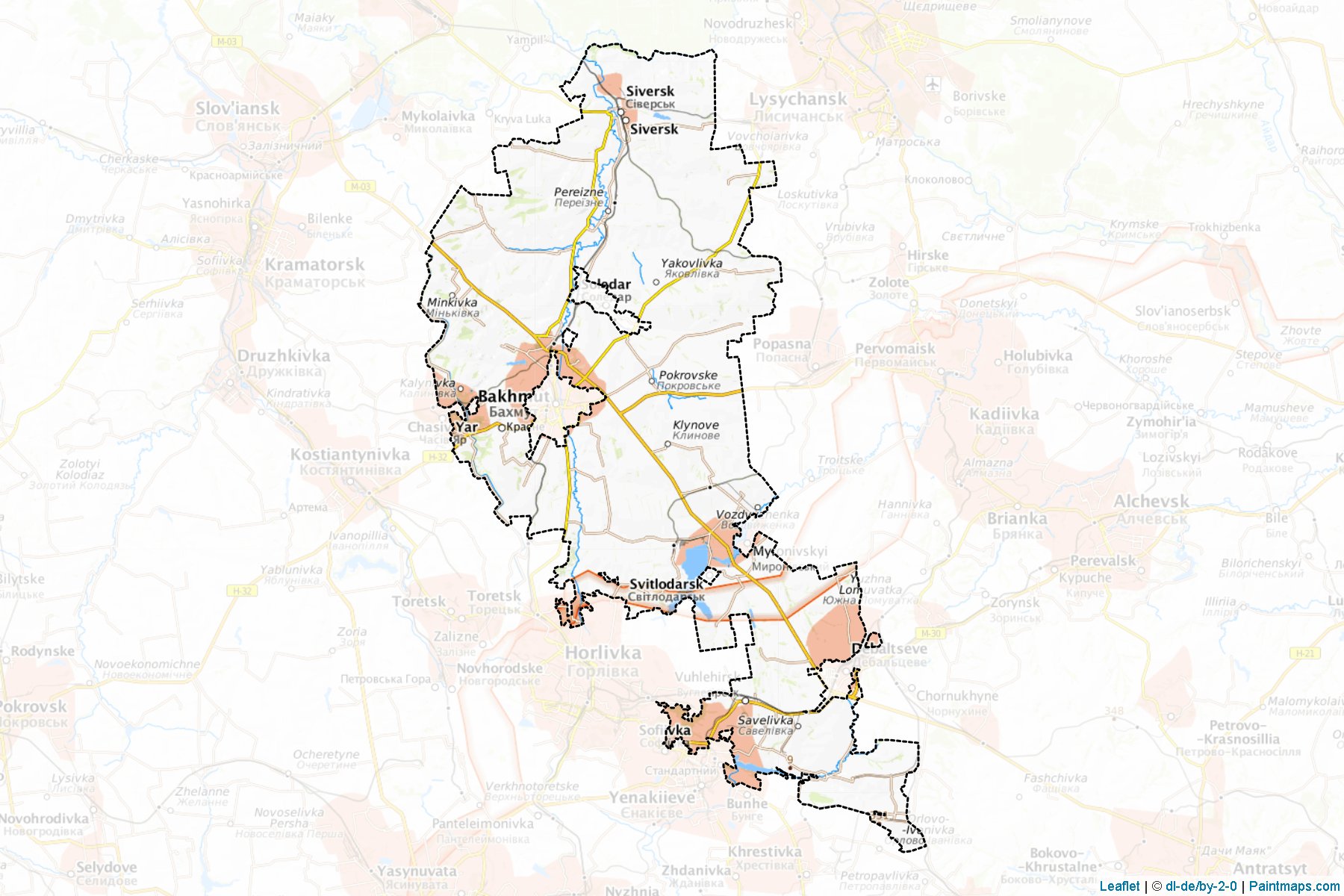 Muestras de recorte de mapas Artemivskyi (Donetsk)-1