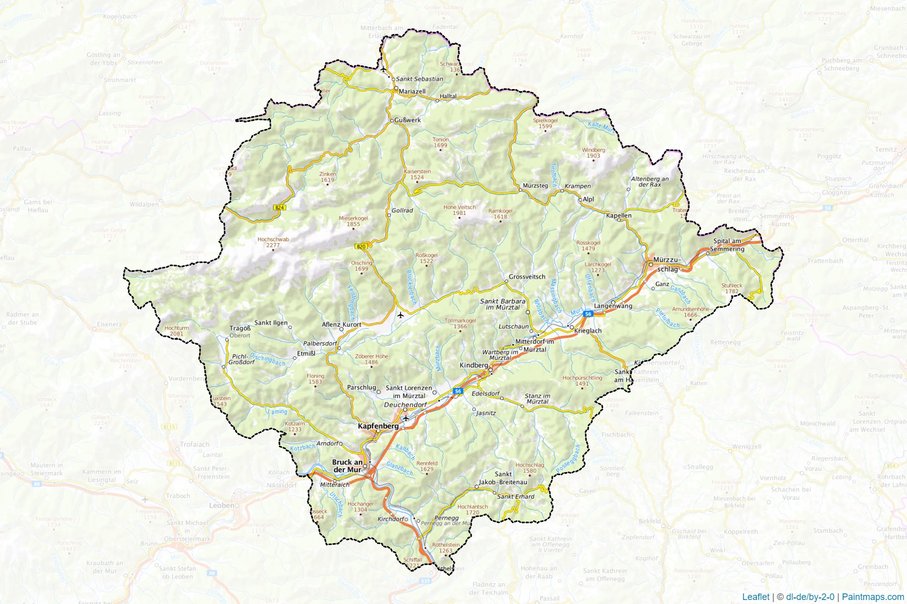 Bruck-Mürzzuschlag (Steiermark) Haritası Örnekleri-1