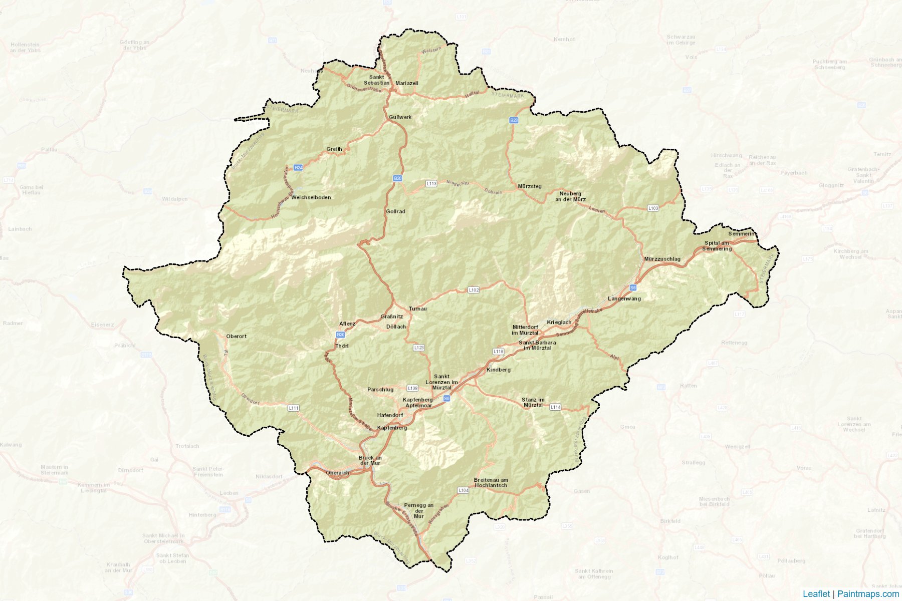 Bruck-Mürzzuschlag (Steiermark) Haritası Örnekleri-2