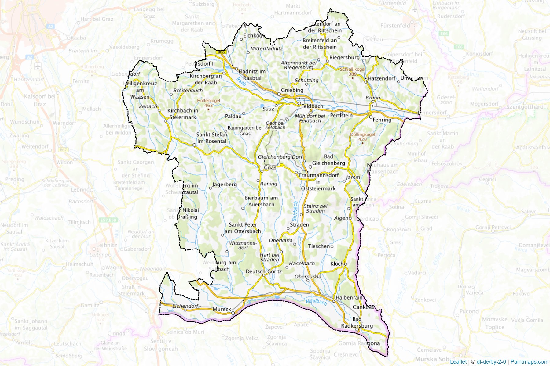 Muestras de recorte de mapas Südoststeiermark (Steiermark)-1