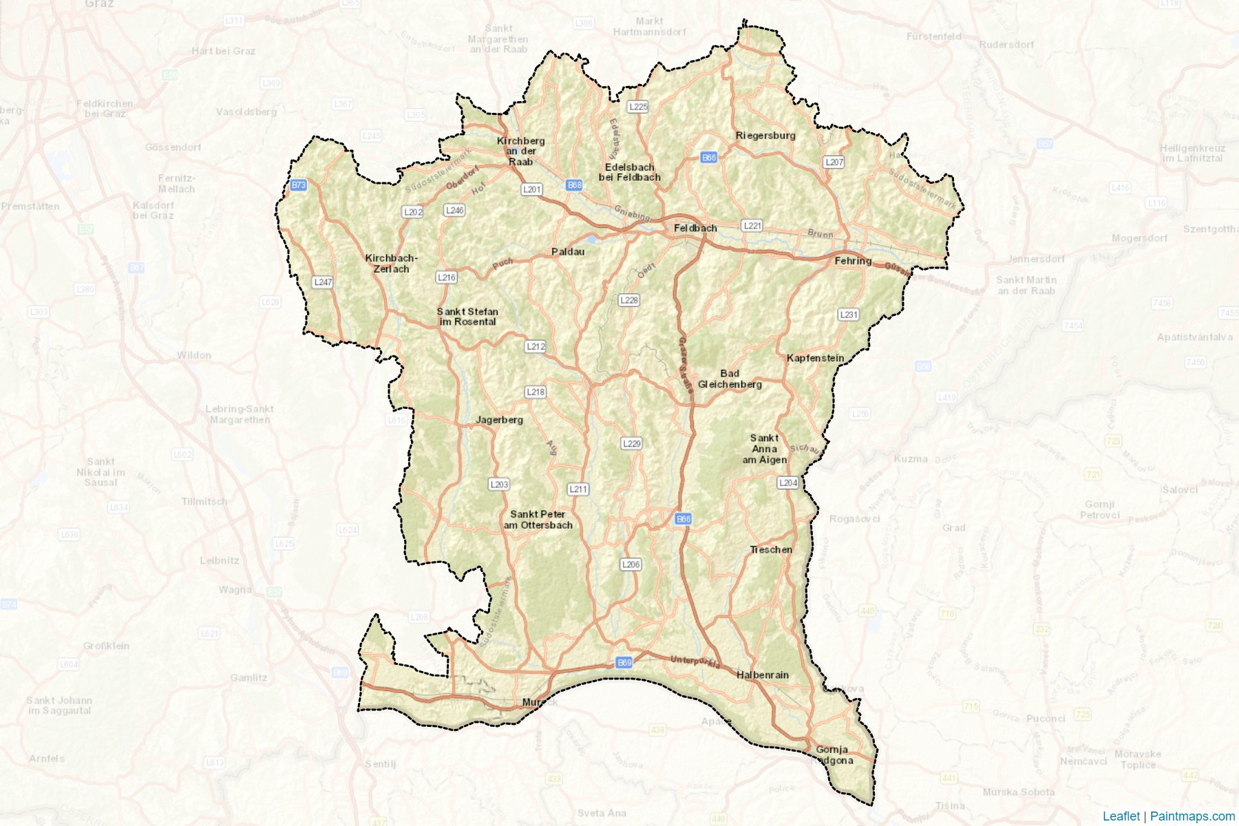 Muestras de recorte de mapas Südoststeiermark (Steiermark)-2