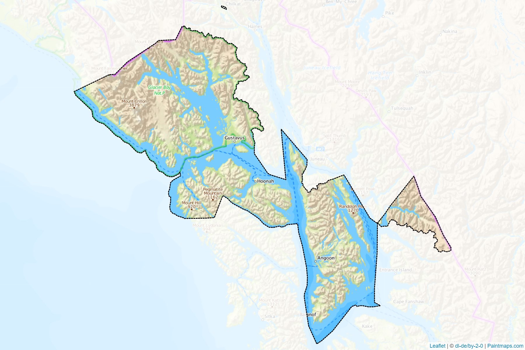 Muestras de recorte de mapas Hoonah-Angoon (Alaska)-1