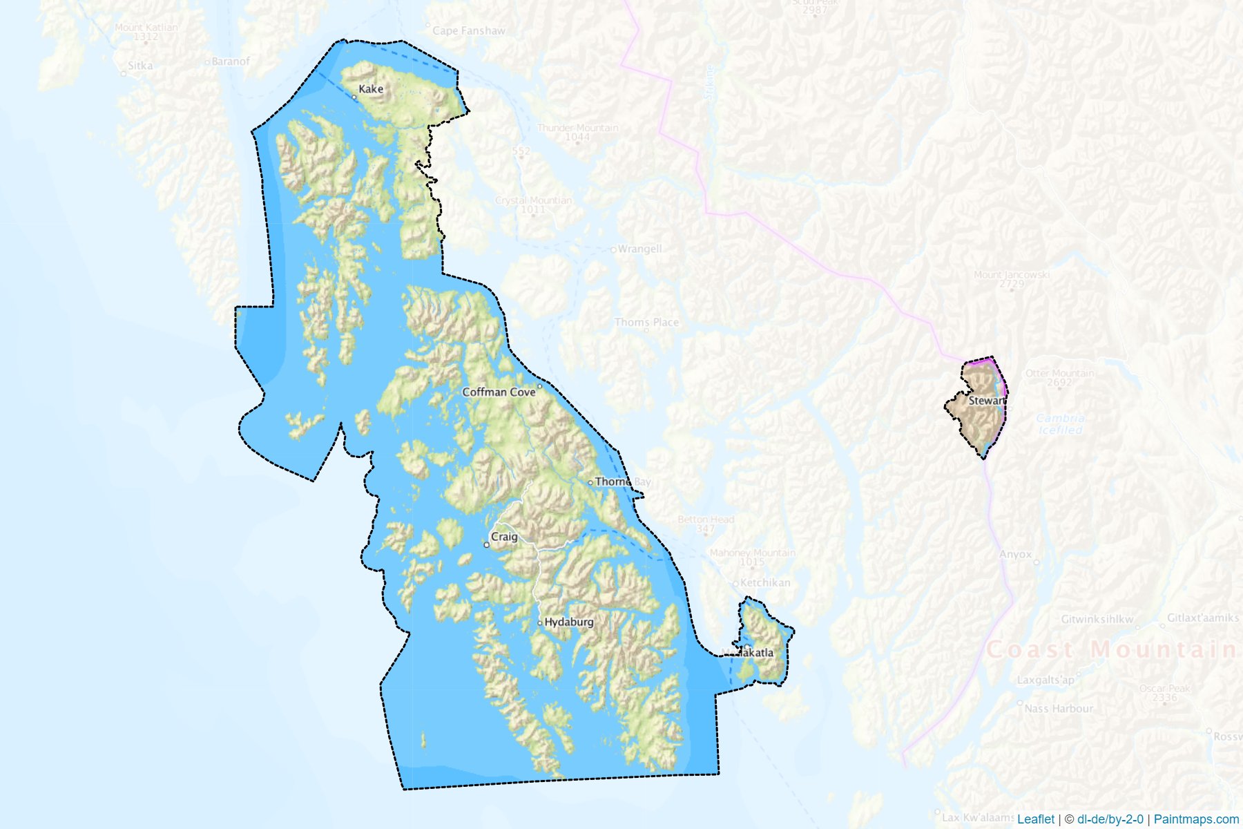 Prince of Wales – Hyder Census Area (Alaska) Haritası Örnekleri-1