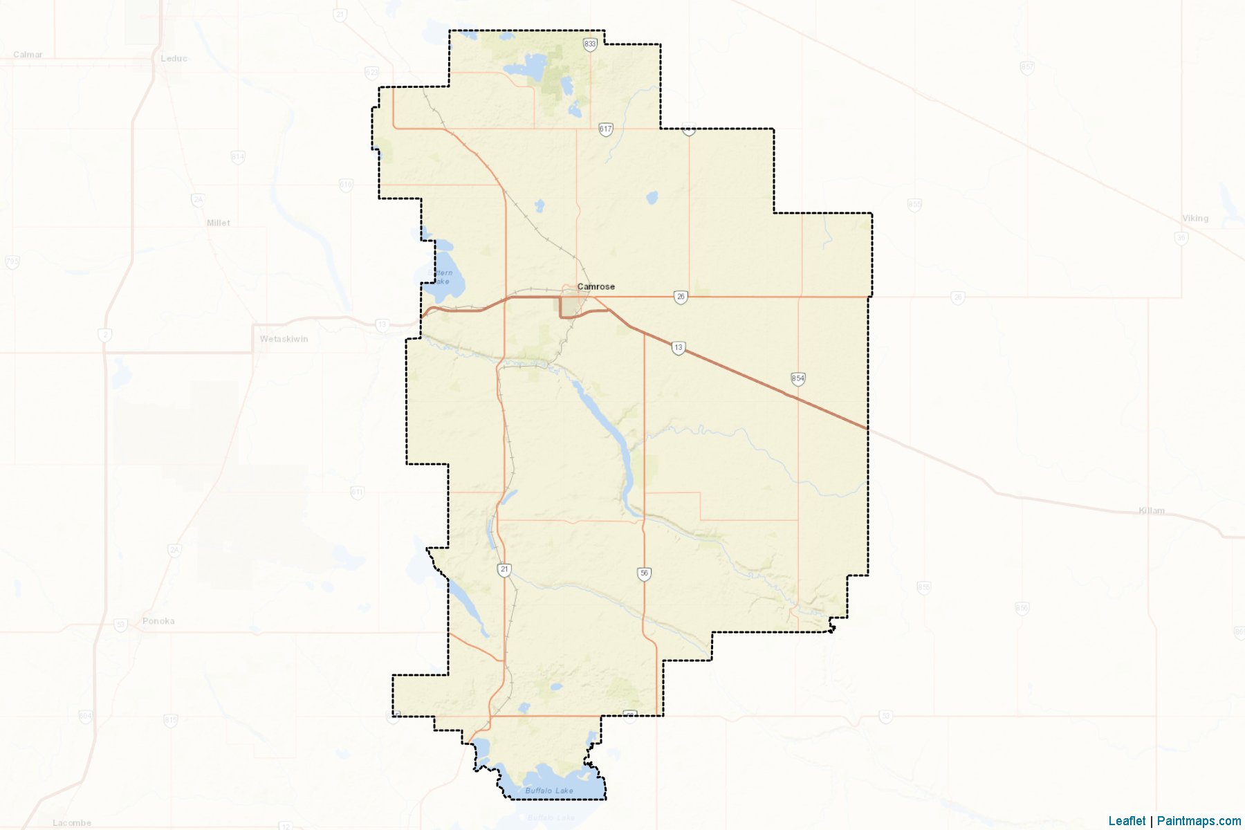 Muestras de recorte de mapas Camrose (Alberta)-2