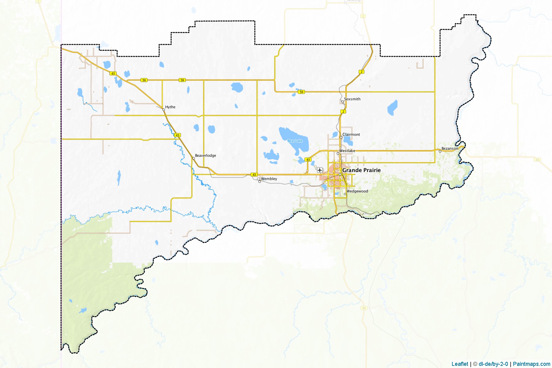 Grande Prairie No. 1 (Alberta) Haritası Örnekleri-1