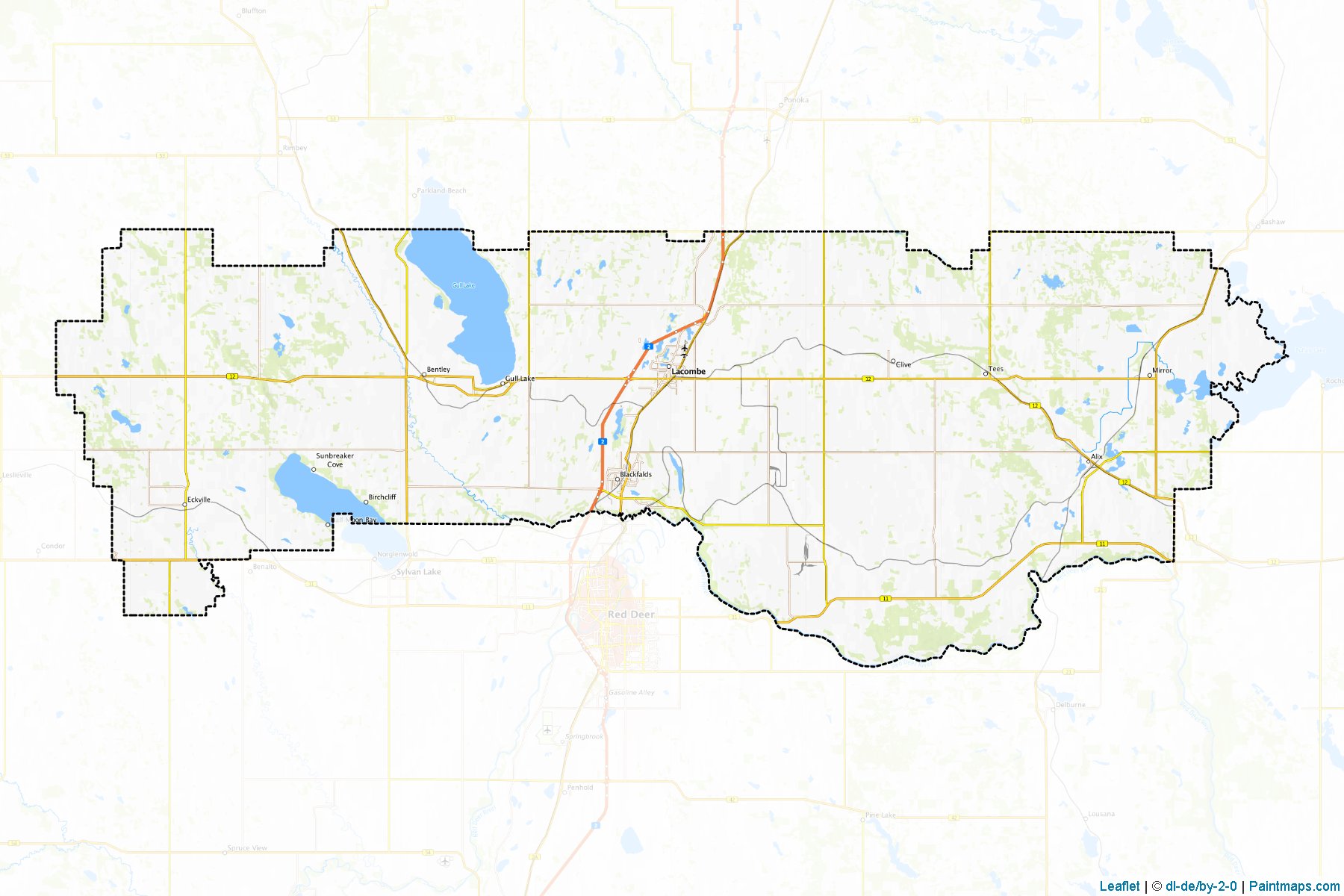 Muestras de recorte de mapas Lacombe (Alberta)-1