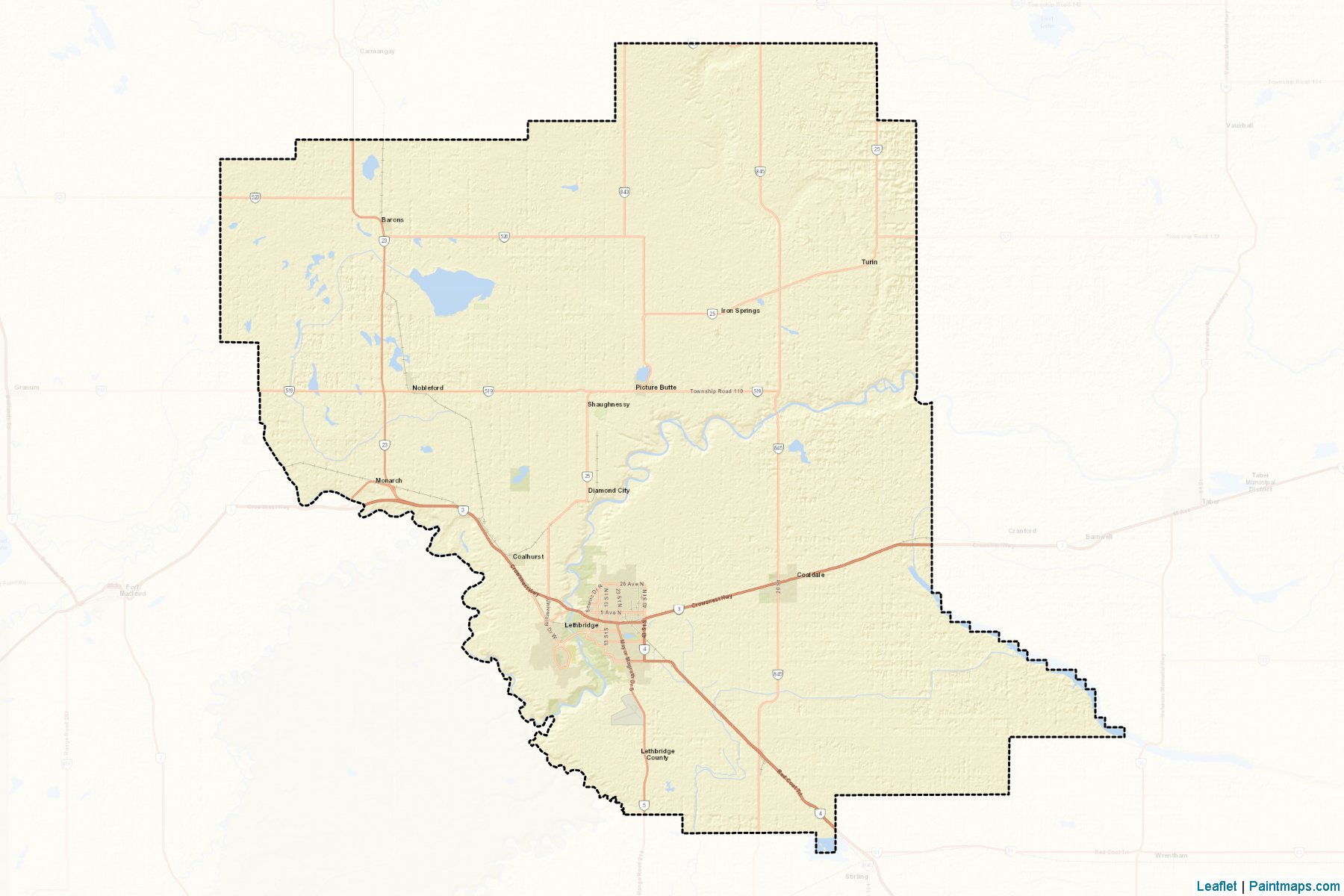 Muestras de recorte de mapas Lethbridge (Alberta)-2