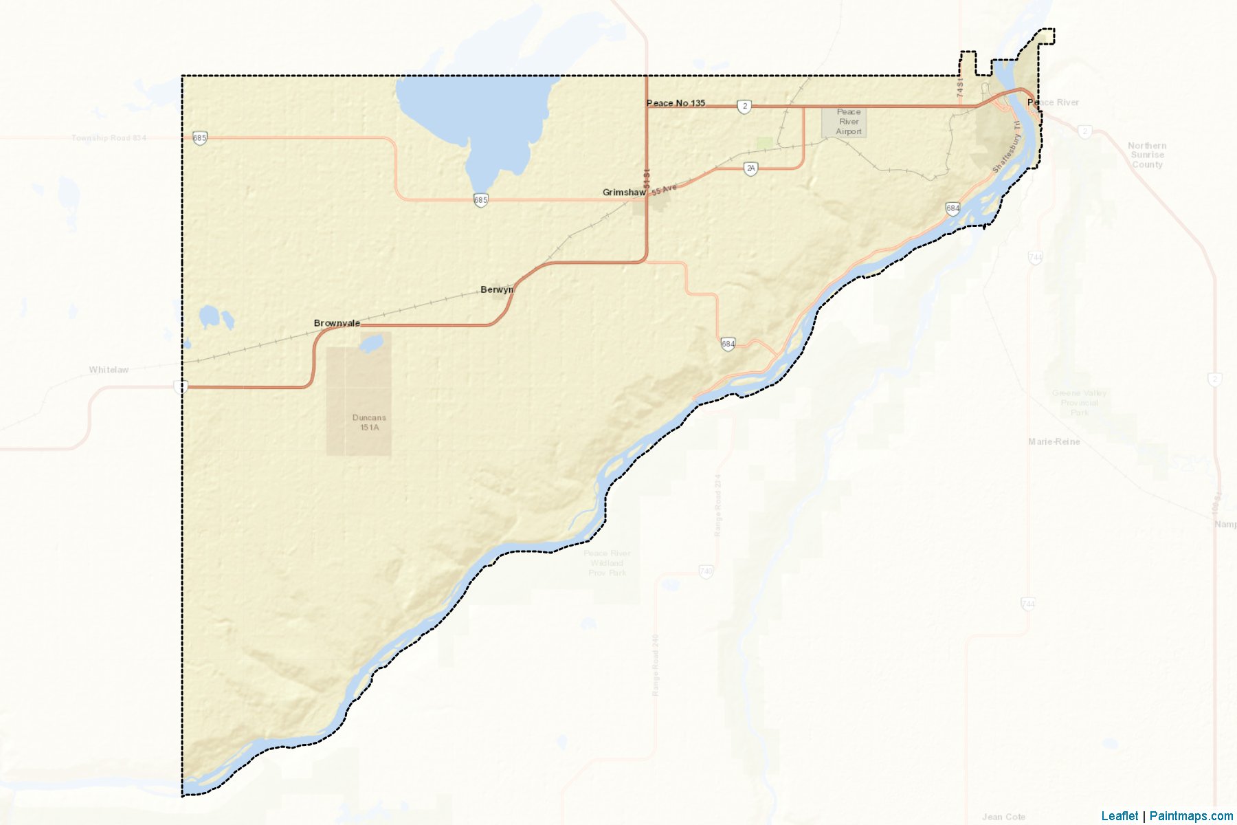 Peace No. 135 (Alberta) Map Cropping Samples-2