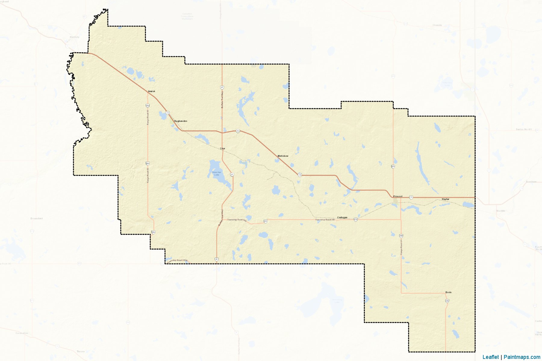 Muestras de recorte de mapas Provost No. 52 (Alberta)-2