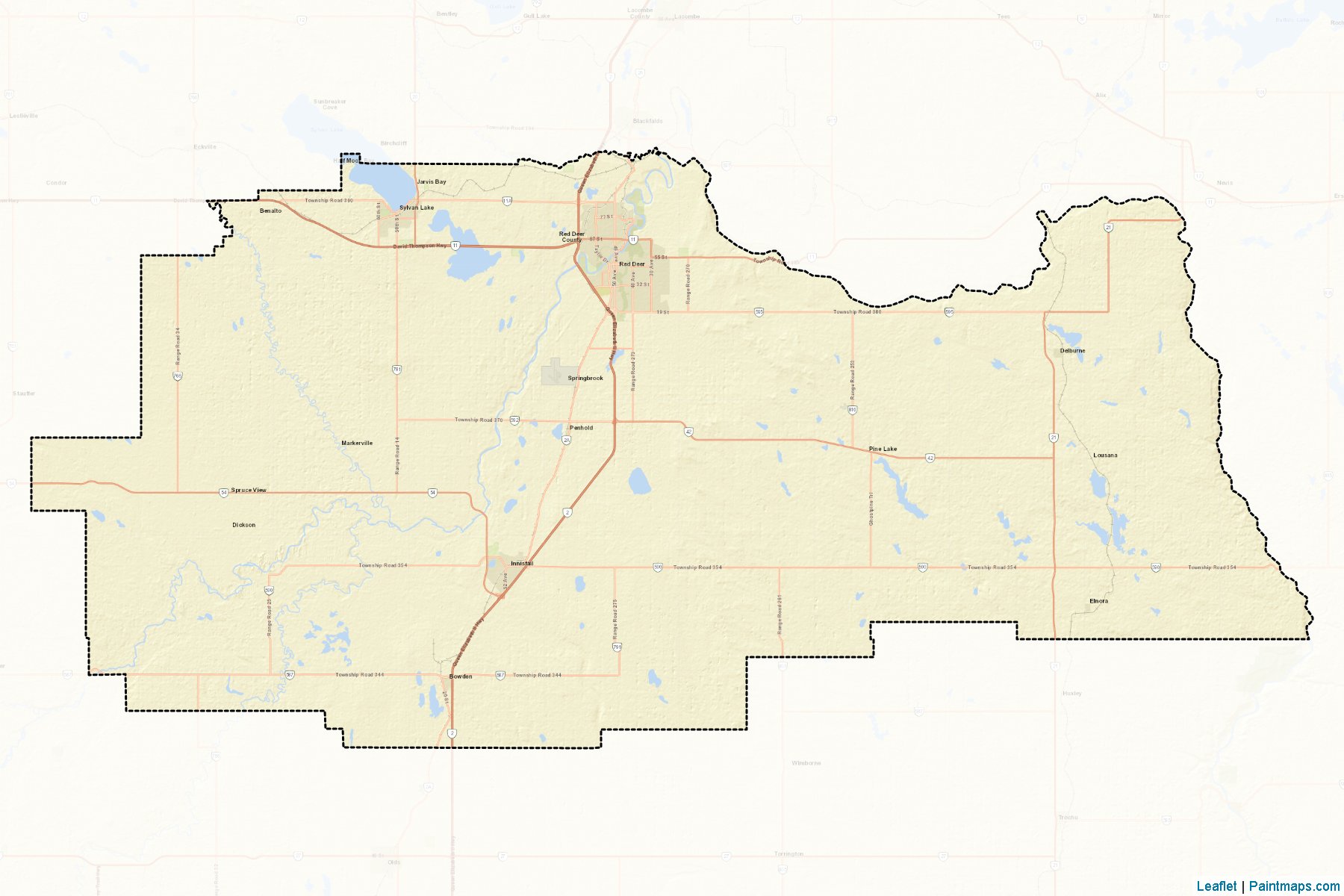 Muestras de recorte de mapas Red Deer (Alberta)-2